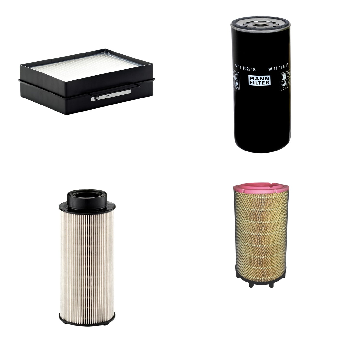 Kit Filtros de Ar Combustível Cabine Ar Condicionado Óleo - Mann-Filter - C31017/1 - CU1722 - PU941x - W11102/18 - (1)