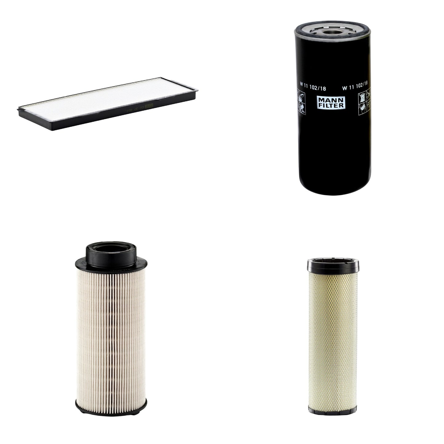Kit Filtros de Ar Combustível Cabine Ar Condicionado Óleo - Mann-Filter - CF1720 - CU37001 - PU941x - W11102/18 - (1)