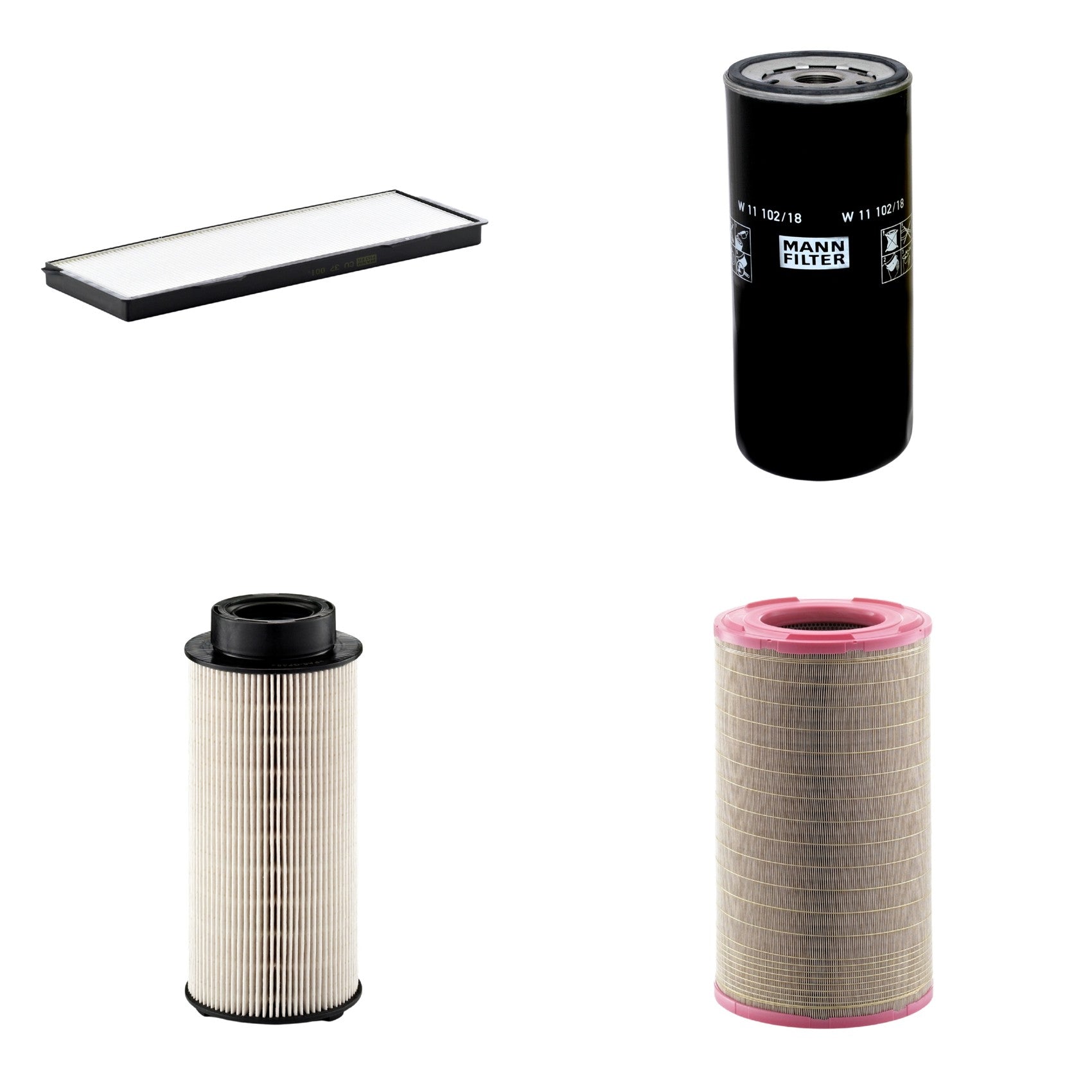 Kit Filtros de Ar Combustível Cabine Ar Condicionado Óleo - Mann-Filter - C301500 - CU37001 - PU941x - W11102/18 - (1)