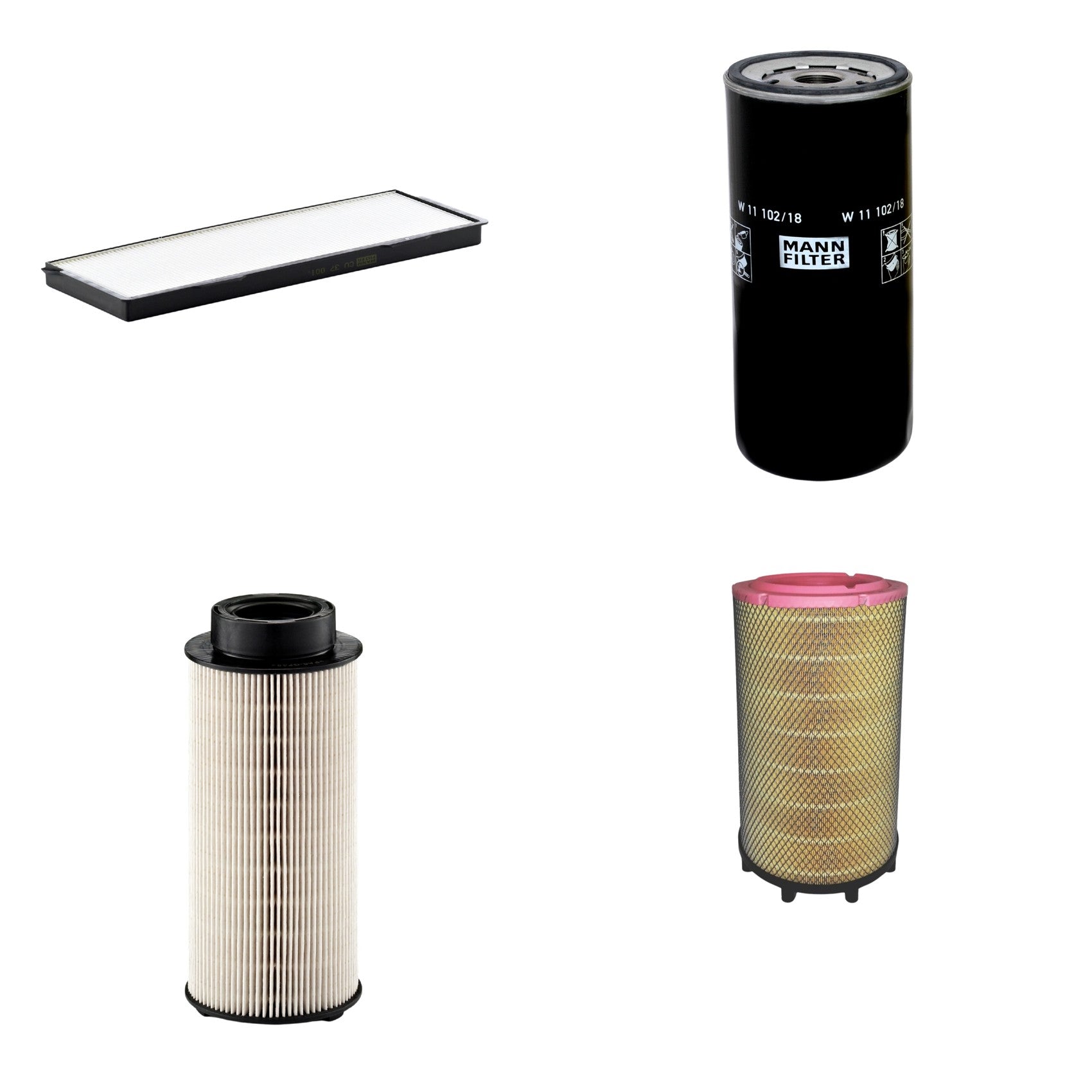 Kit Filtros de Ar Combustível Cabine Ar Condicionado Óleo - Mann-Filter - C31017/1 - CU37001 - PU941x - W11102/18 - (1)