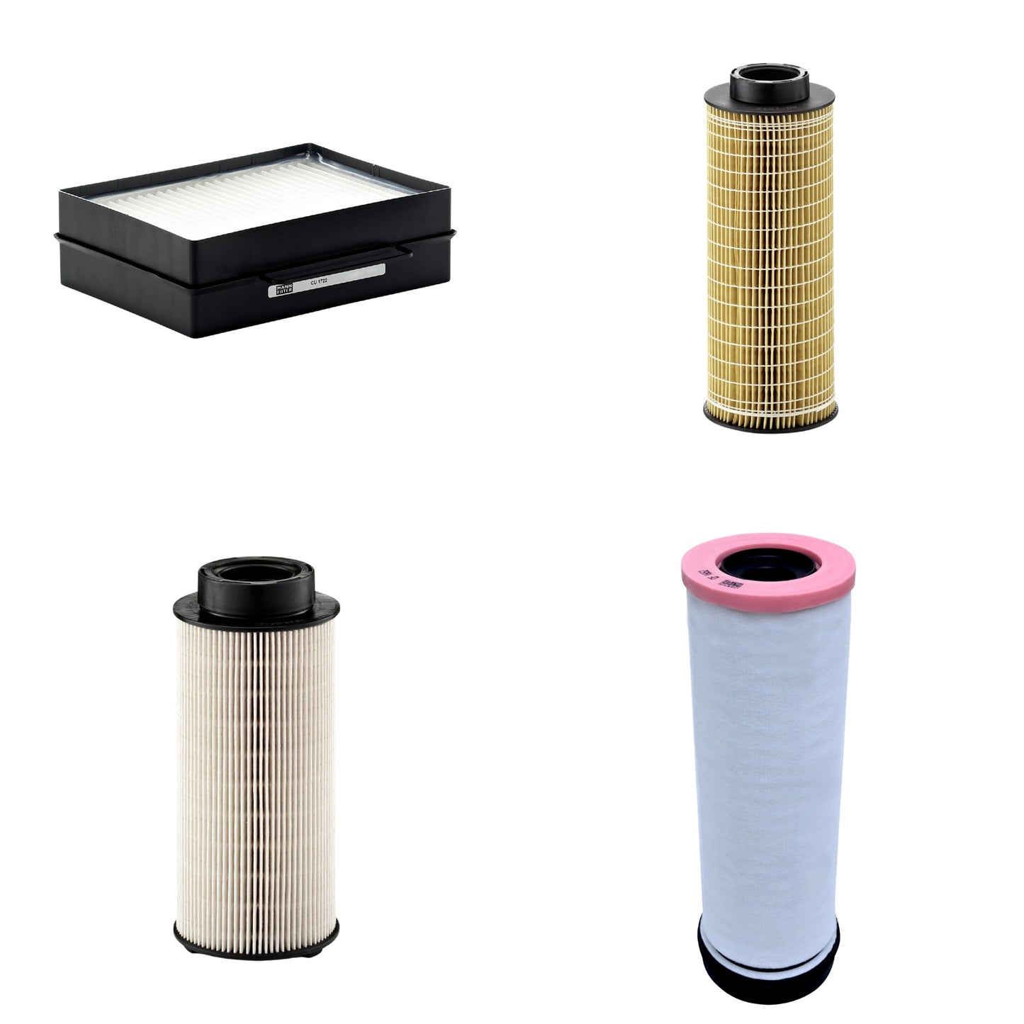 Kit Filtros de Ar Combustível Cabine Ar Condicionado Óleo - Mann-Filter - CF1652 - CU1722 - HU1072x - PU941x - (1)