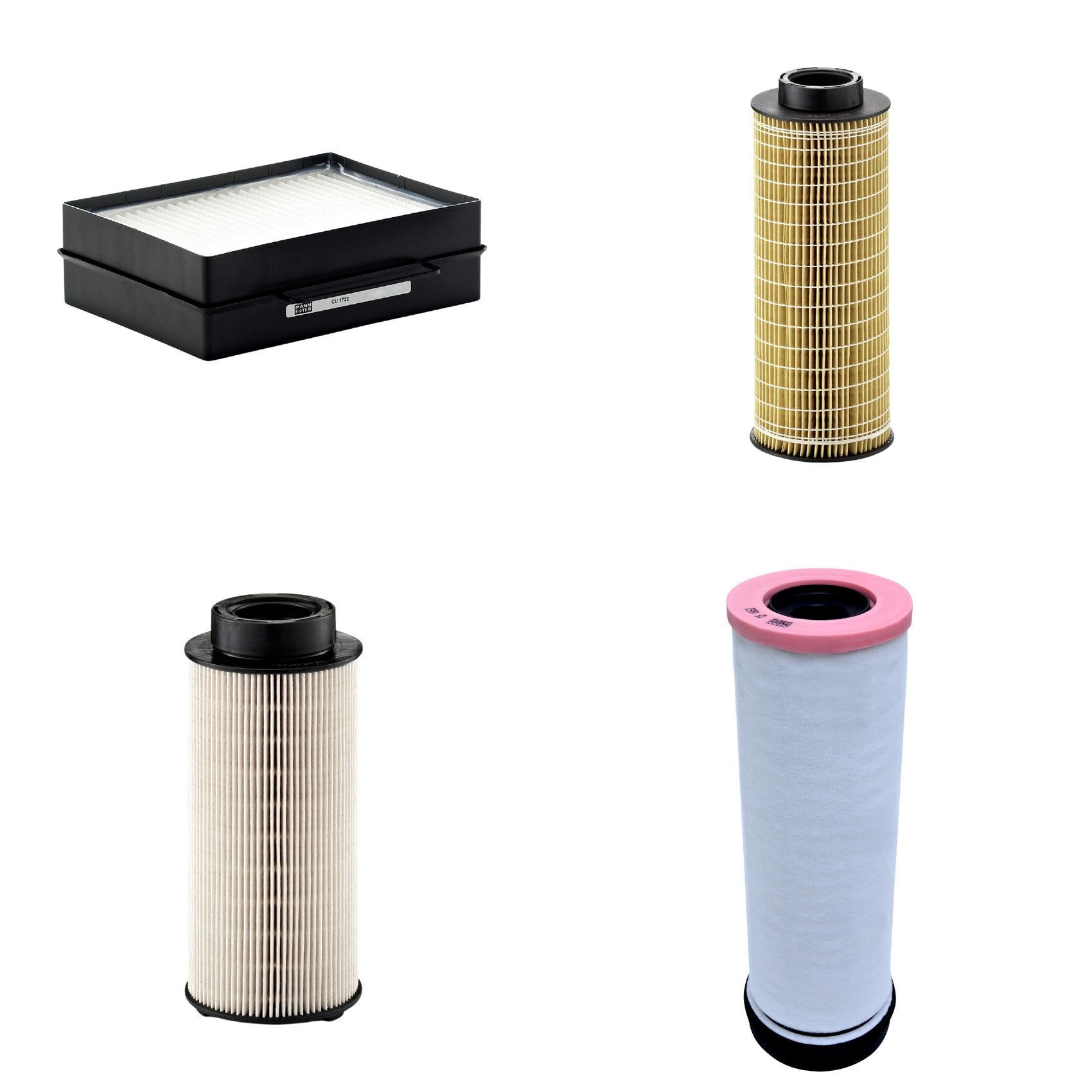 Kit Filtros de Ar Combustível Cabine Ar Condicionado Óleo - Mann-Filter - CF1652 - CU1722 - HU1072x - PU941x - (1)