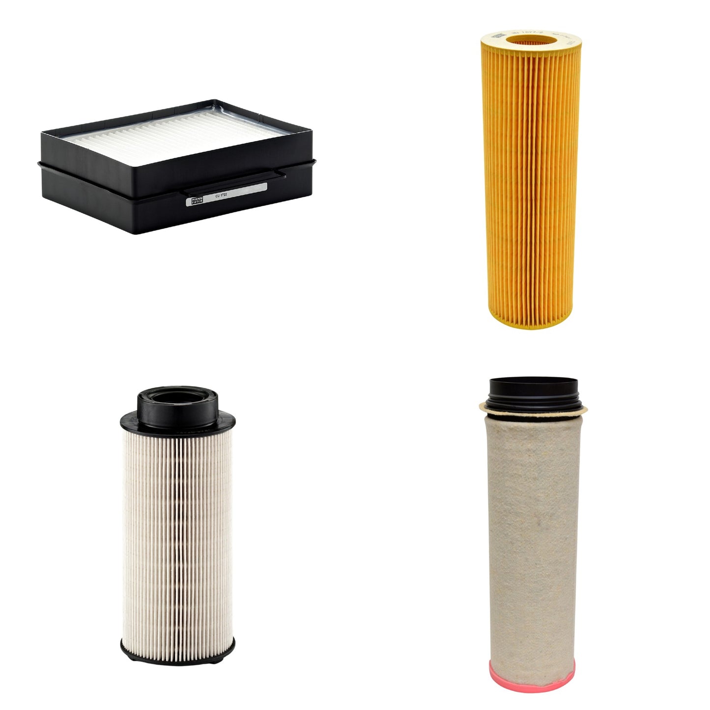 Kit Filtros de Ar Combustível Cabine Ar Condicionado Óleo - Mann-Filter - CF1651 - CU1722 - HU1077/2z - PU941x - (1)