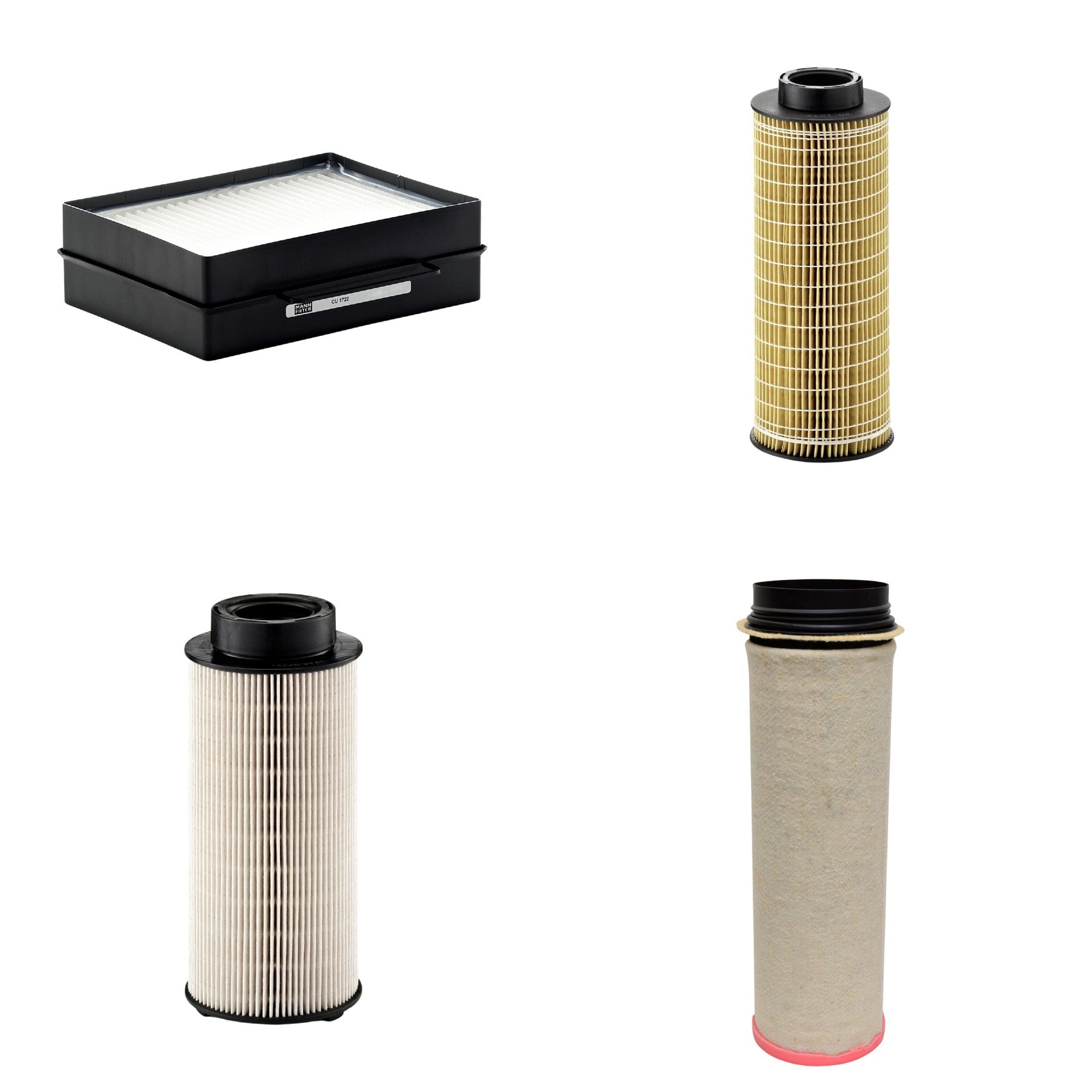 Kit Filtros de Ar Combustível Cabine Ar Condicionado Óleo - Mann-Filter - CF1651 - CU1722 - HU1072x - PU941x - (1)