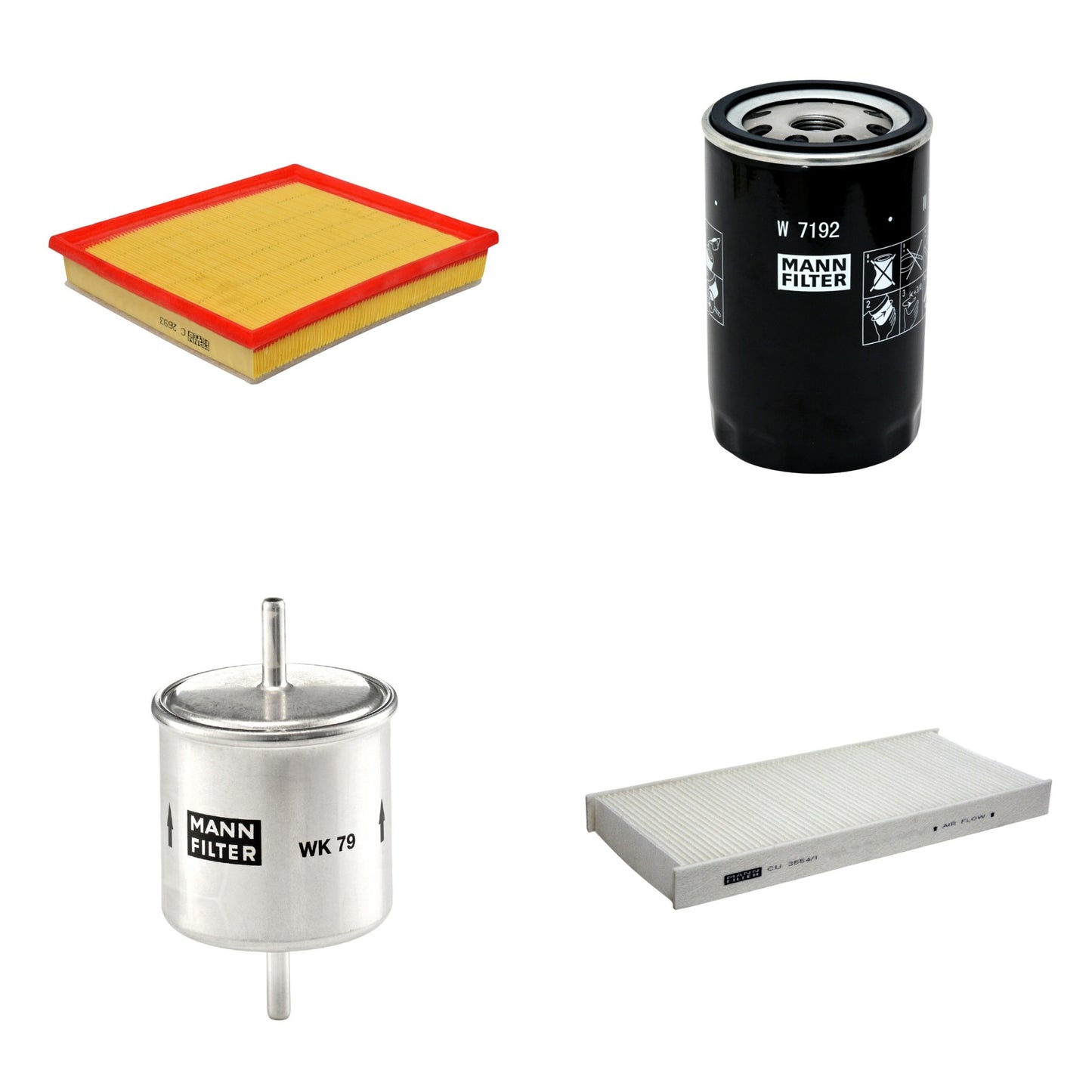 Kit Filtros de Ar Combustível Cabine Ar Condicionado Óleo - Mann-Filter - C2693 - CU3554/1 - W7192 - WK79 - (1)