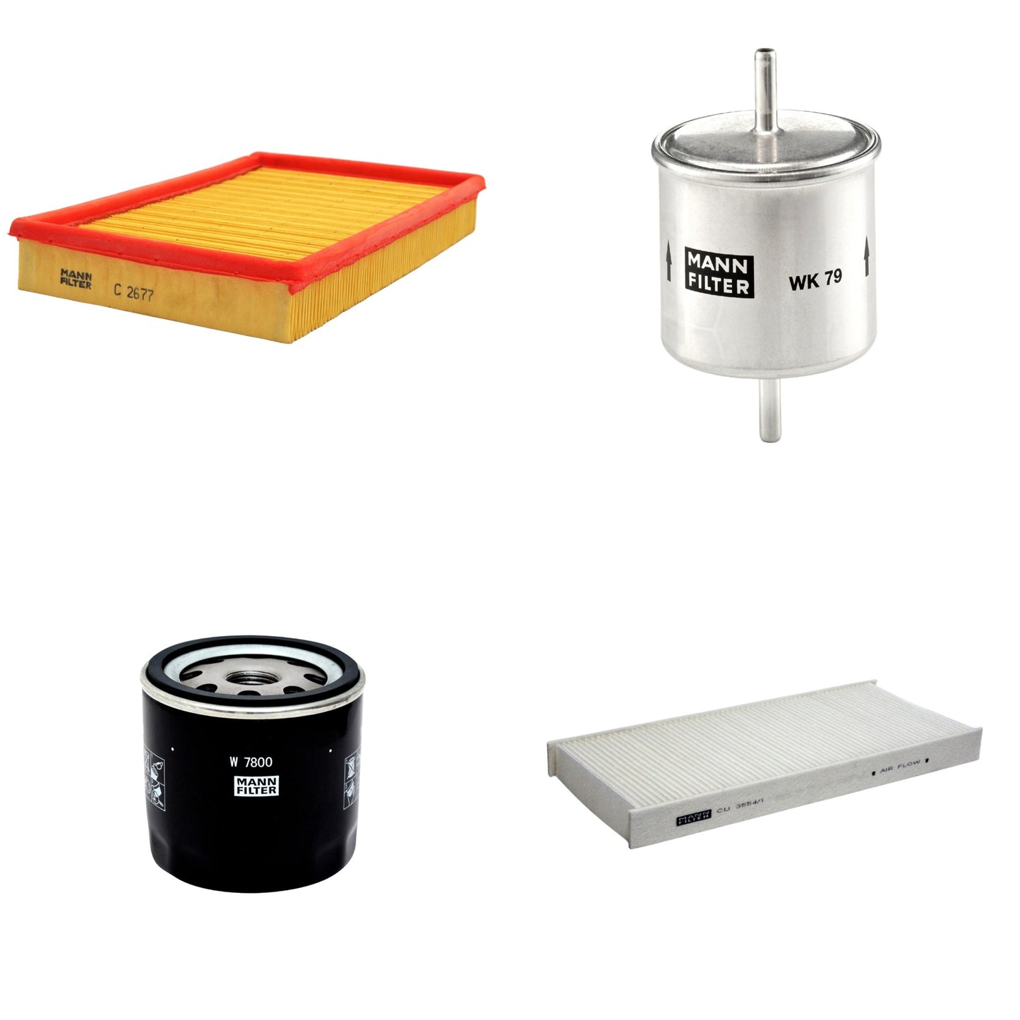 Kit Filtros de Ar Combustível Cabine Ar Condicionado Óleo - Mann-Filter - C2677 - CU3554/1 - W7800 - WK79 - (1)