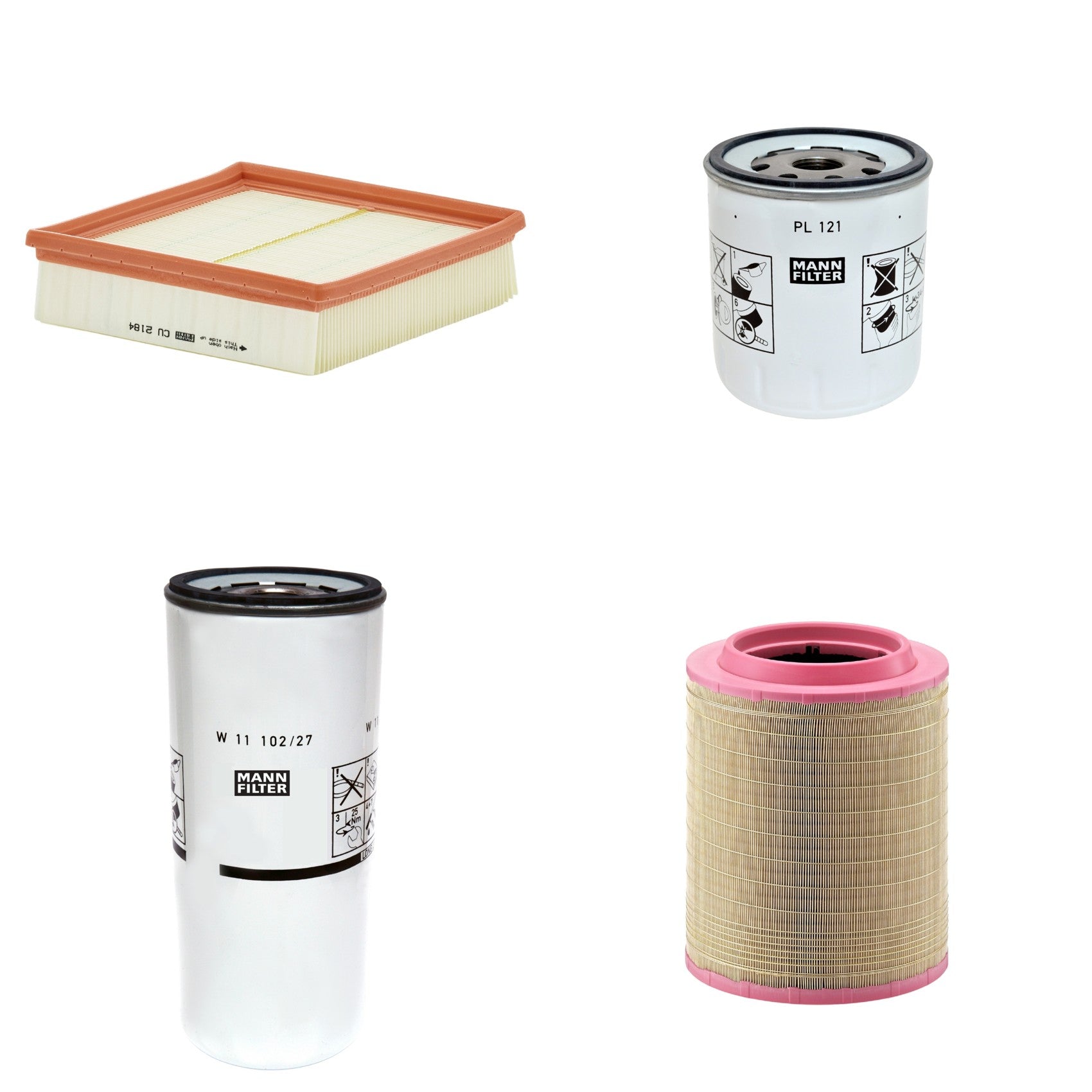 Kit Filtros de Ar Combustível Cabine Ar Condicionado Óleo - Mann-Filter - C331460/1 - CU2184 - PL121 - W11102/27 - (1)