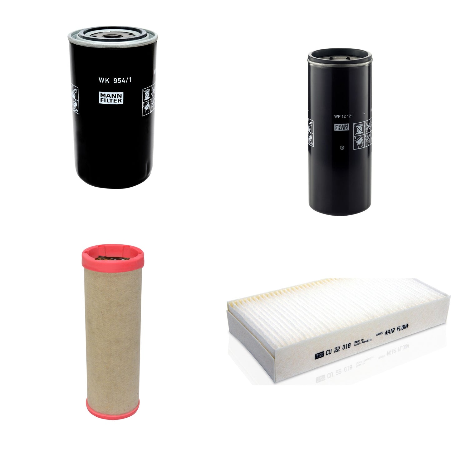 Kit Filtros de Ar Combustível Cabine Ar Condicionado Óleo - Mann-Filter - CF1552 - CU22018 - WK954/1x - WP12121 - (1)