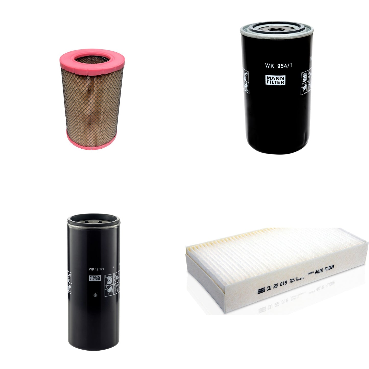 Kit Filtros de Ar Combustível Cabine Ar Condicionado Óleo - Mann-Filter - C27830 - CU22018 - WK954/1x - WP12121 - (1)