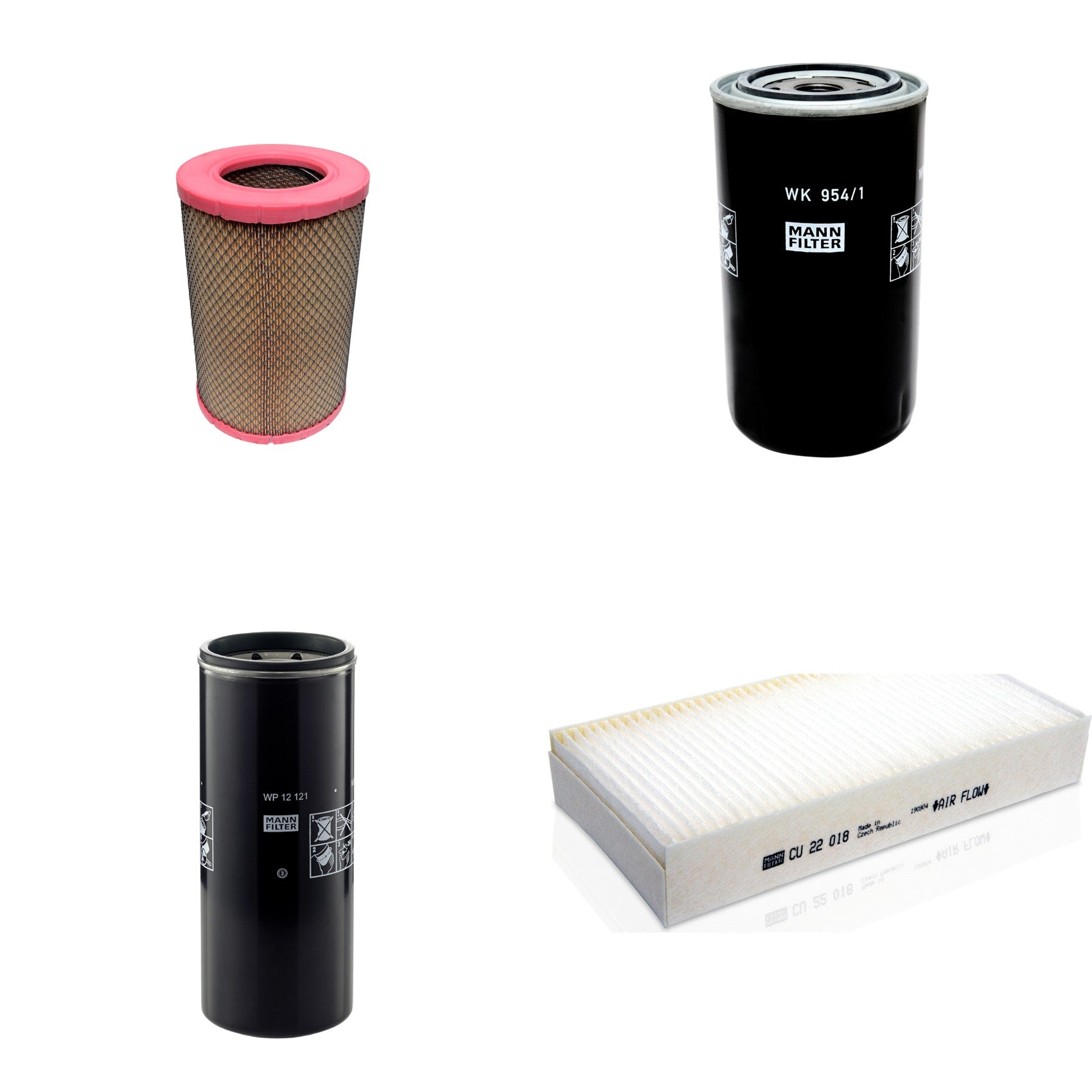 Kit Filtros de Ar Combustível Cabine Ar Condicionado Óleo - Mann-Filter - C27830 - CU22018 - WK954/1x - WP12121 - (1)