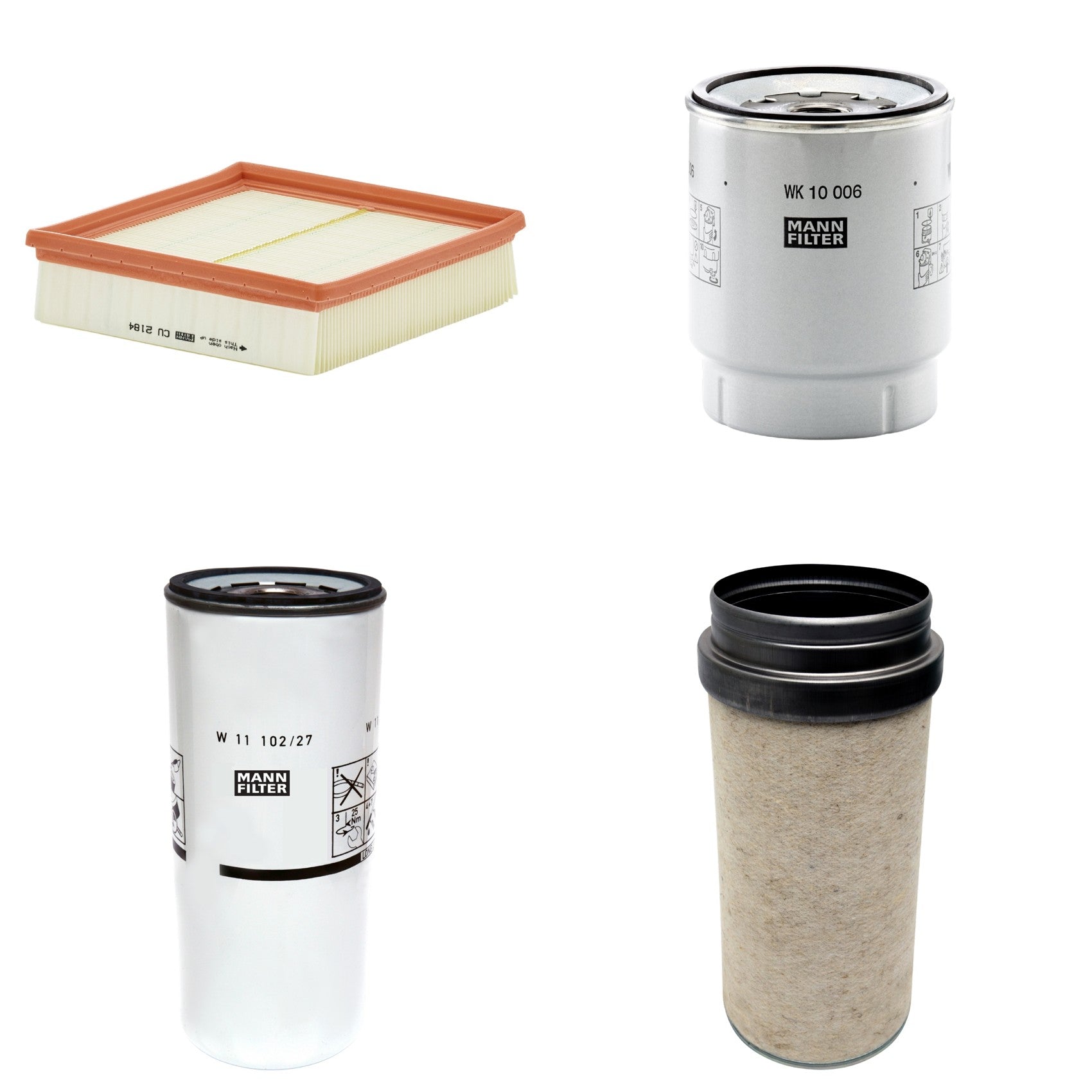 Kit Filtros de Ar Combustível Cabine Ar Condicionado Óleo - Mann-Filter - CF2000 - CU2184 - W11102/27 - WK10006z - (1)