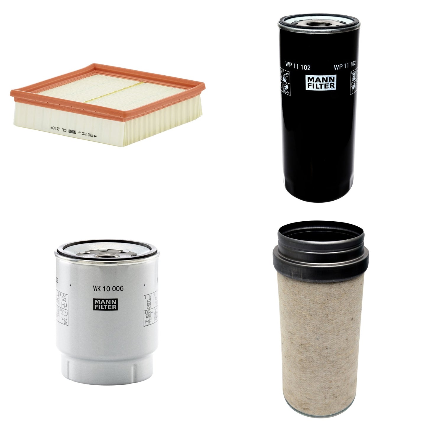 Kit Filtros de Ar Combustível Cabine Ar Condicionado Óleo - Mann-Filter - CF2000 - CU2184 - WK10006z - WP11102 - (1)