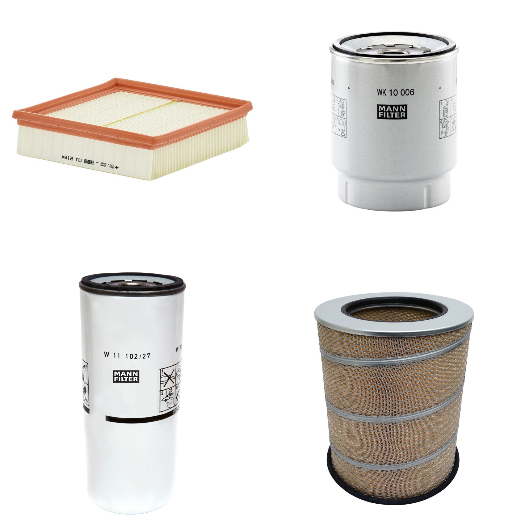 Kit Filtros de Ar Combustível Cabine Ar Condicionado Óleo - Mann-Filter - C341500 - CU2184 - W11102/27 - WK10006z - (1)
