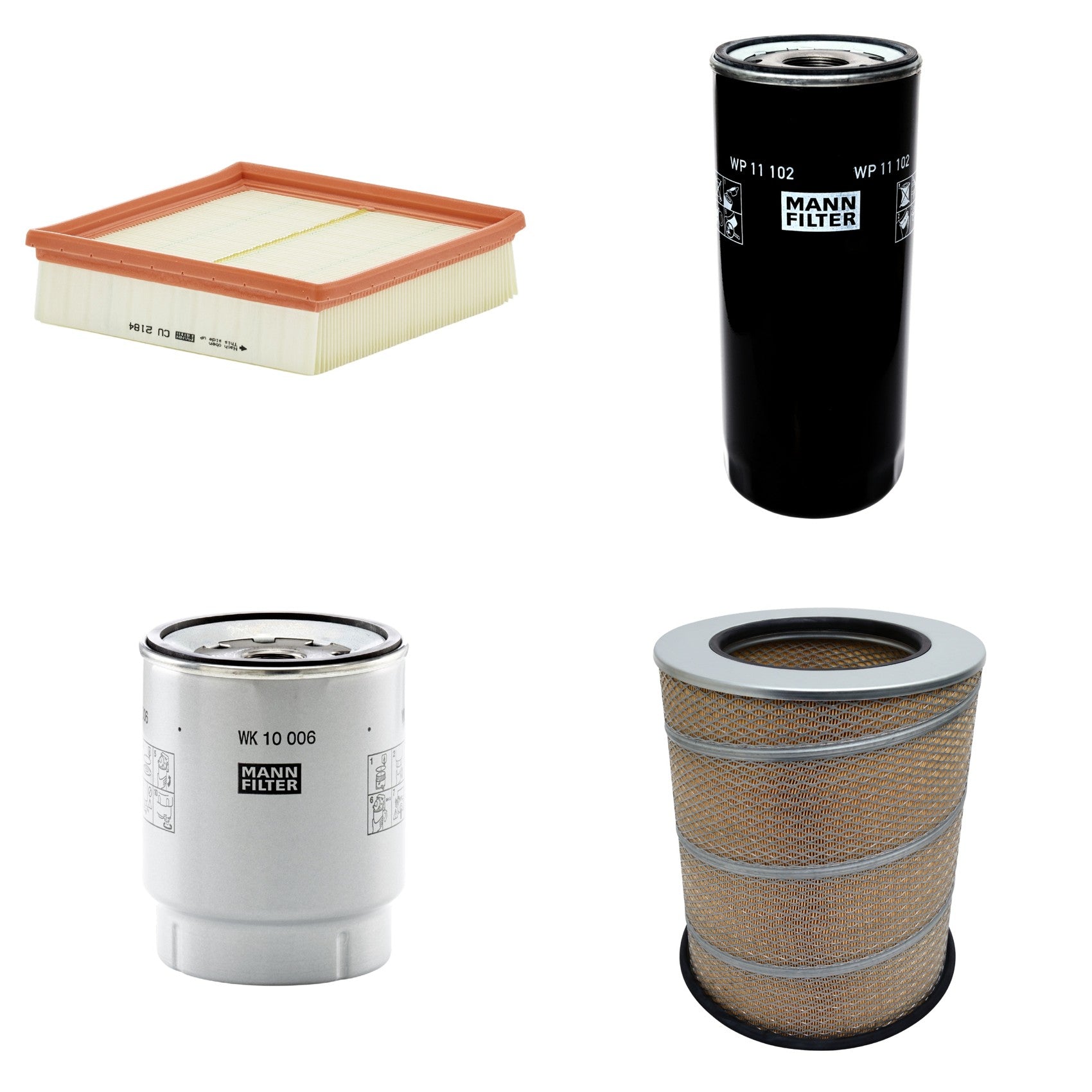 Kit Filtros de Ar Combustível Cabine Ar Condicionado Óleo - Mann-Filter - C341500 - CU2184 - WK10006z - WP11102 - (1)