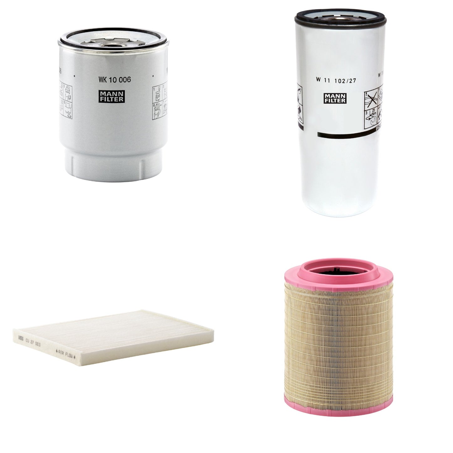 Kit Filtros de Ar Combustível Cabine Ar Condicionado Óleo - Mann-Filter - C331460/1 - CU27003 - W11102/27 - WK10006z - (1)