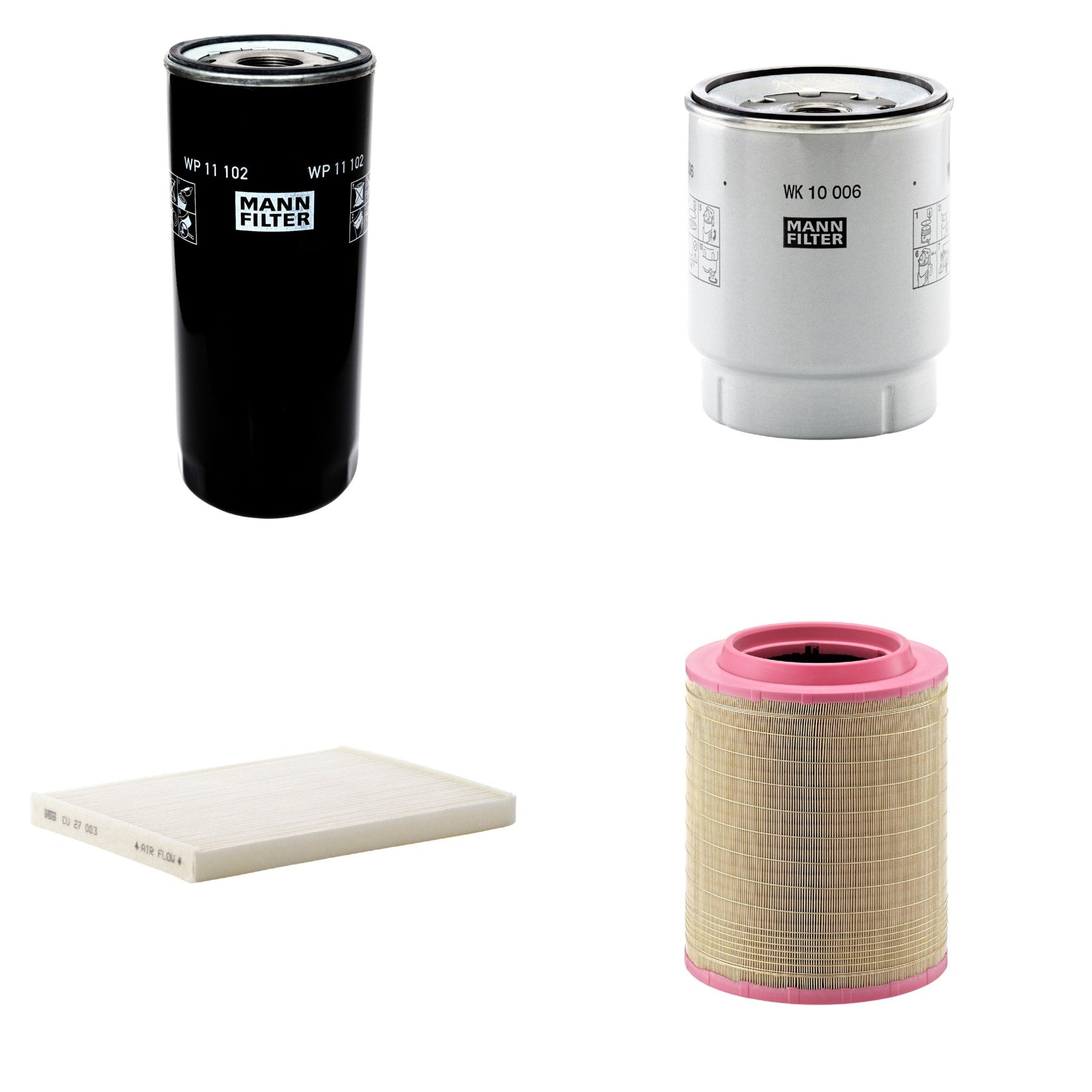 Kit Filtros de Ar Combustível Cabine Ar Condicionado Óleo - Mann-Filter - C331460/1 - CU27003 - WK10006z - WP11102 - (1)