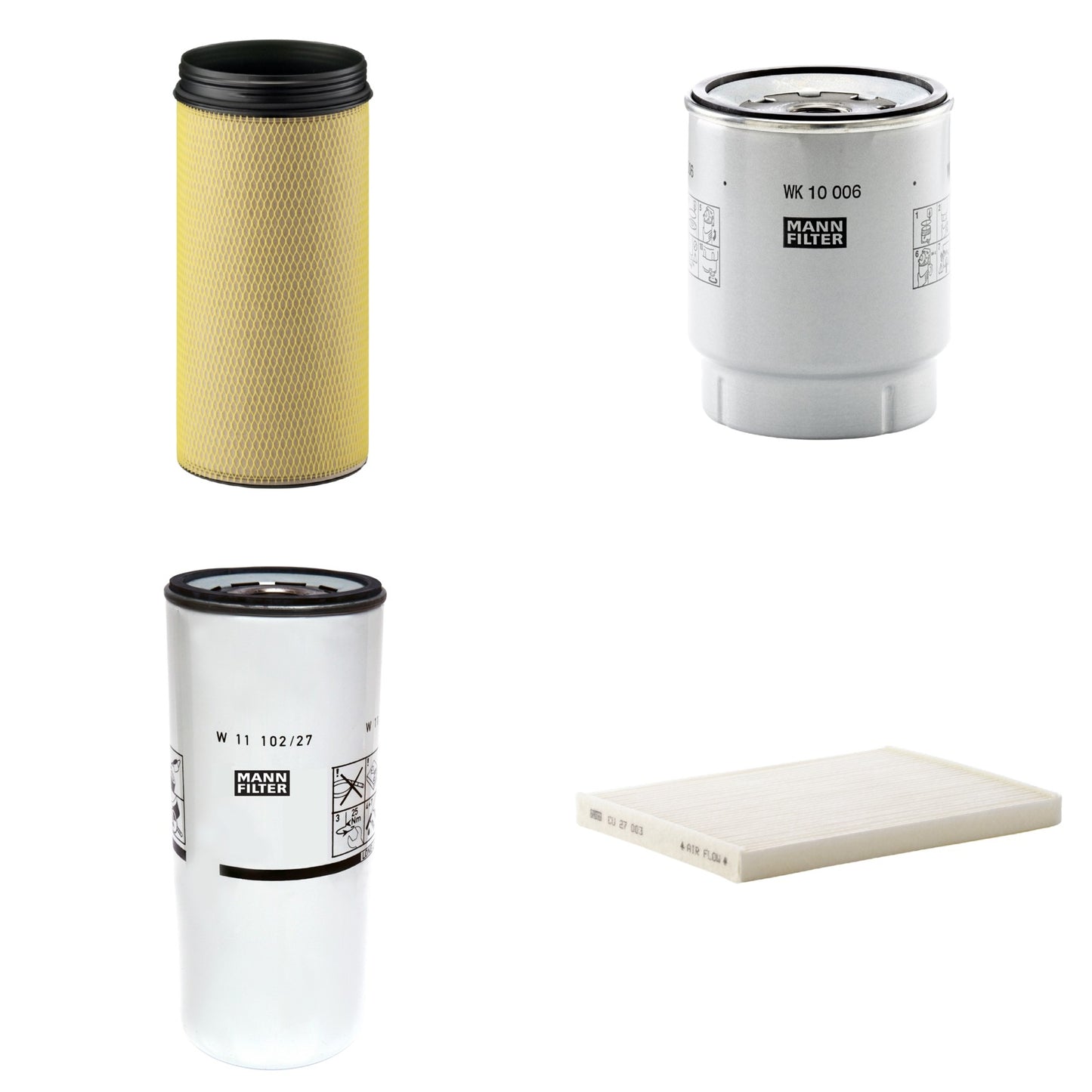 Kit Filtros de Ar Combustível Cabine Ar Condicionado Óleo - Mann-Filter - CF1940 - CU27003 - W11102/27 - WK10006z - (1)