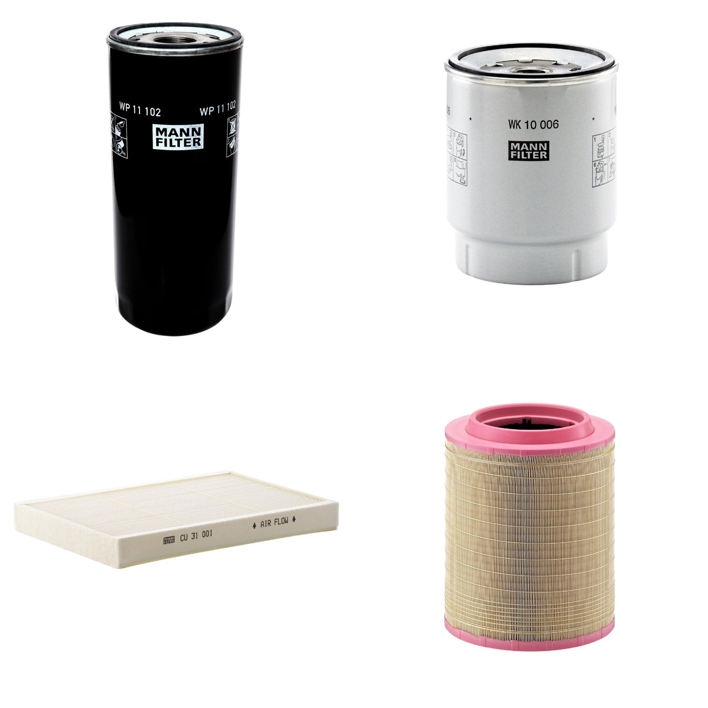 Kit Filtros de Ar Combustível Cabine Ar Condicionado Óleo - Mann-Filter - C331460/1 - CU31001 - WK10006z - WP11102 - (1)