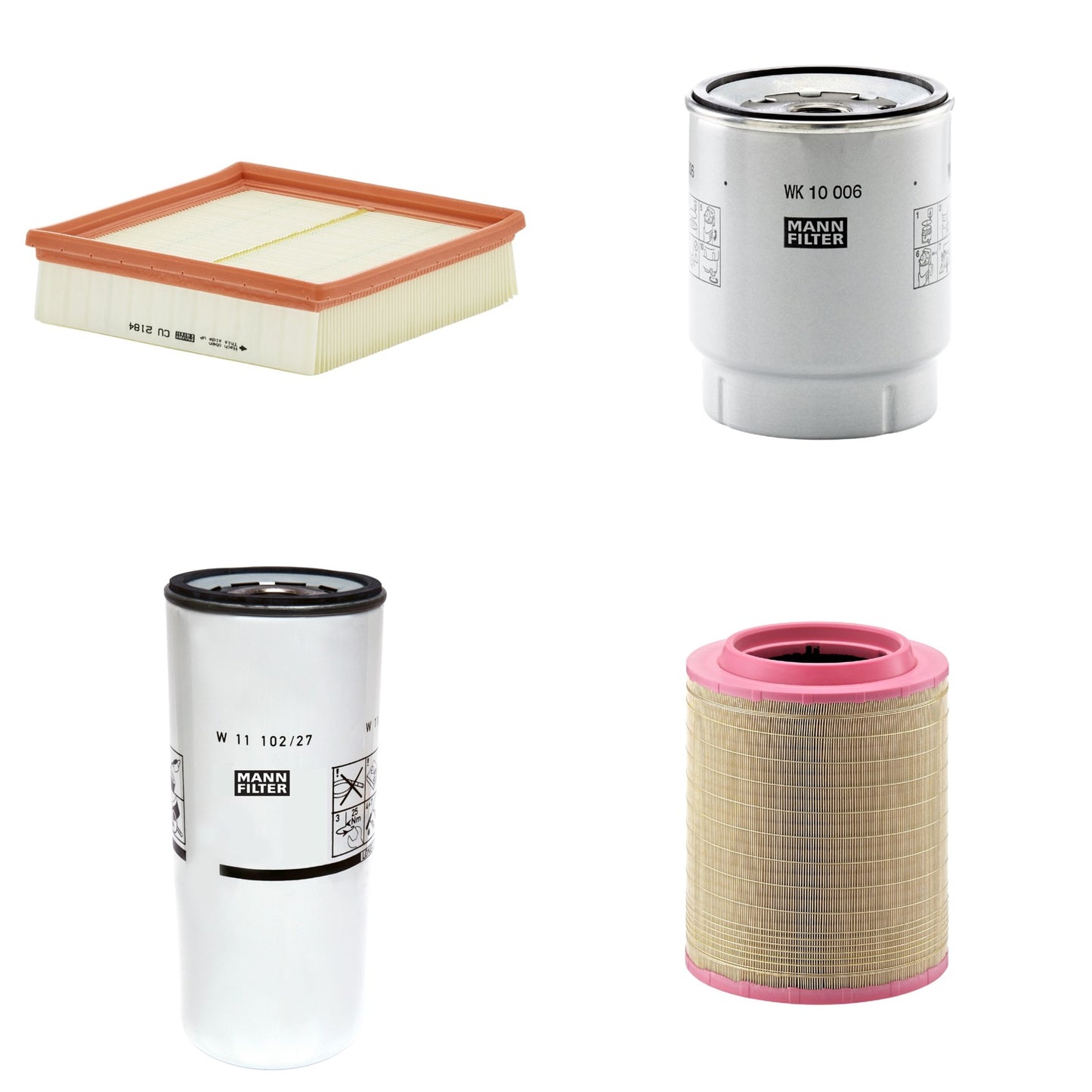Kit Filtros de Ar Combustível Cabine Ar Condicionado Óleo - Mann-Filter - C331460/1 - CU2184 - W11102/27 - WK10006z - (1)