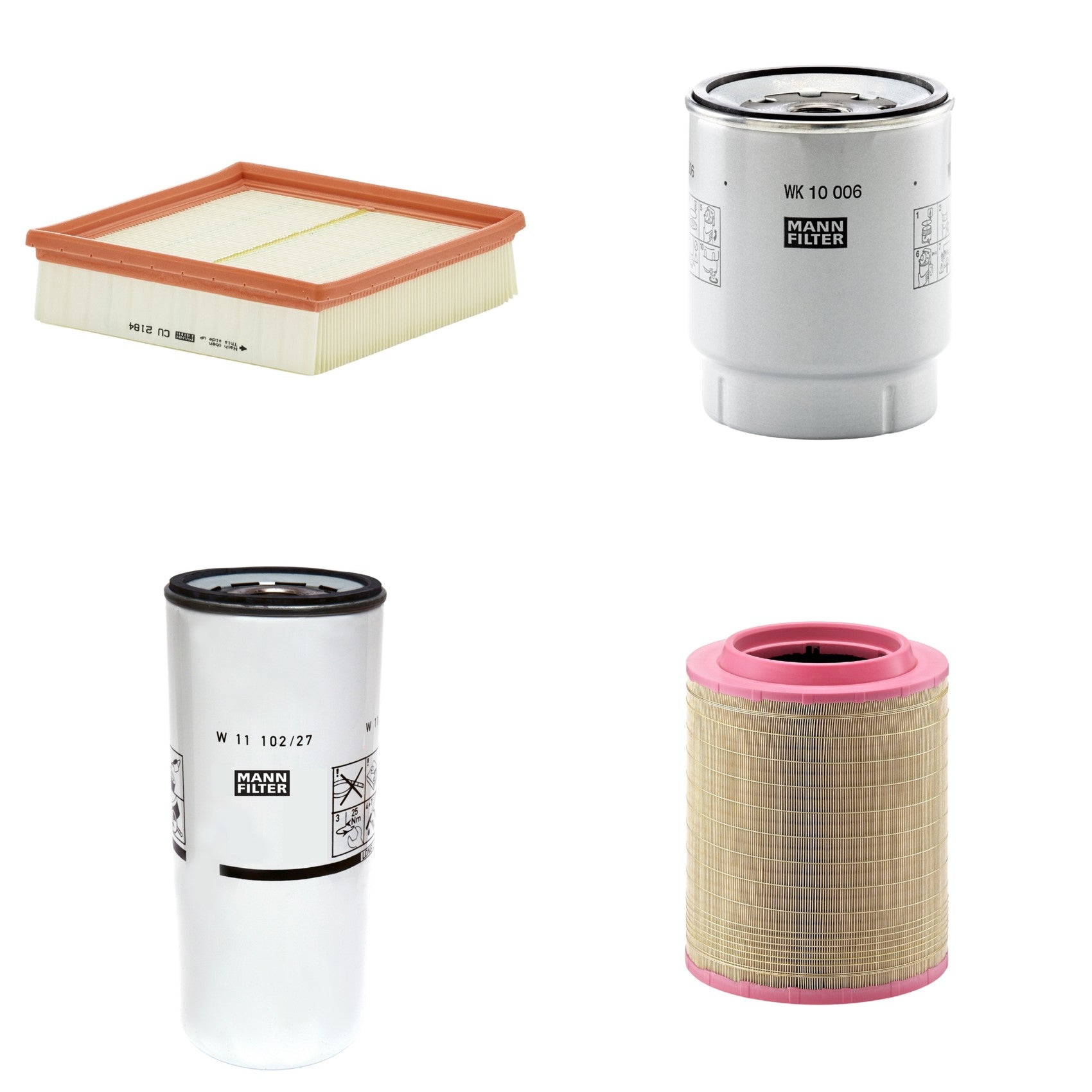 Kit Filtros de Ar Combustível Cabine Ar Condicionado Óleo - Mann-Filter - C331460/1 - CU2184 - W11102/27 - WK10006z - (1)