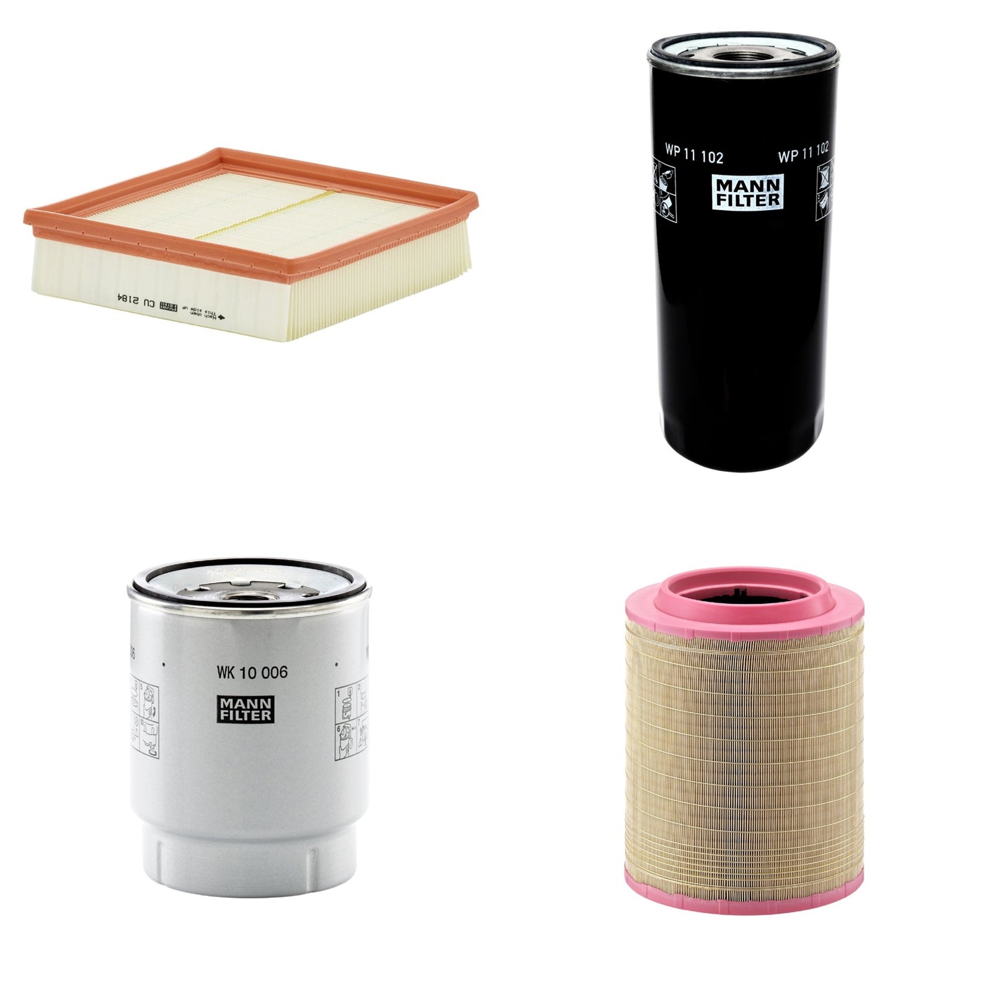 Kit Filtros de Ar Combustível Cabine Ar Condicionado Óleo - Mann-Filter - C331460/1 - CU2184 - WK10006z - WP11102 - (1)
