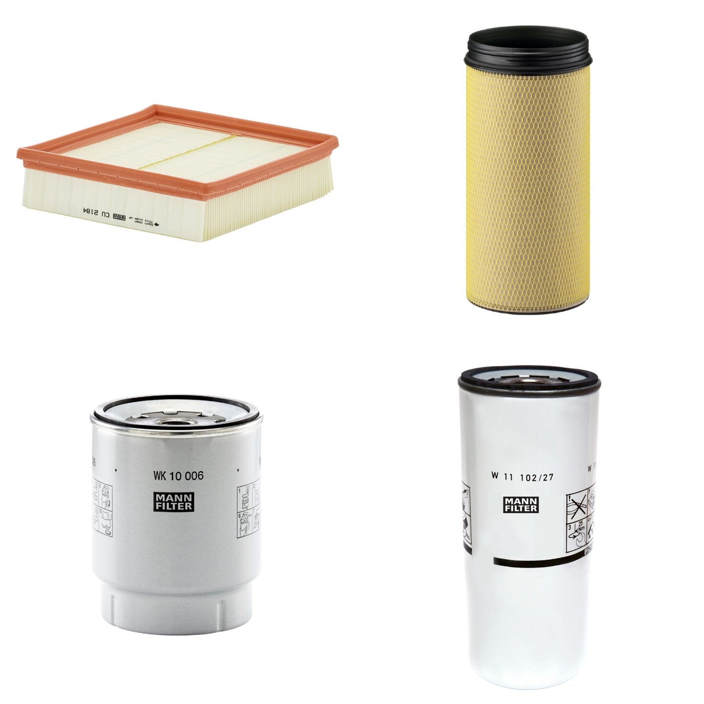 Kit Filtros de Ar Combustível Cabine Ar Condicionado Óleo - Mann-Filter - CF1940 - CU2184 - W11102/27 - WK10006z - (1)