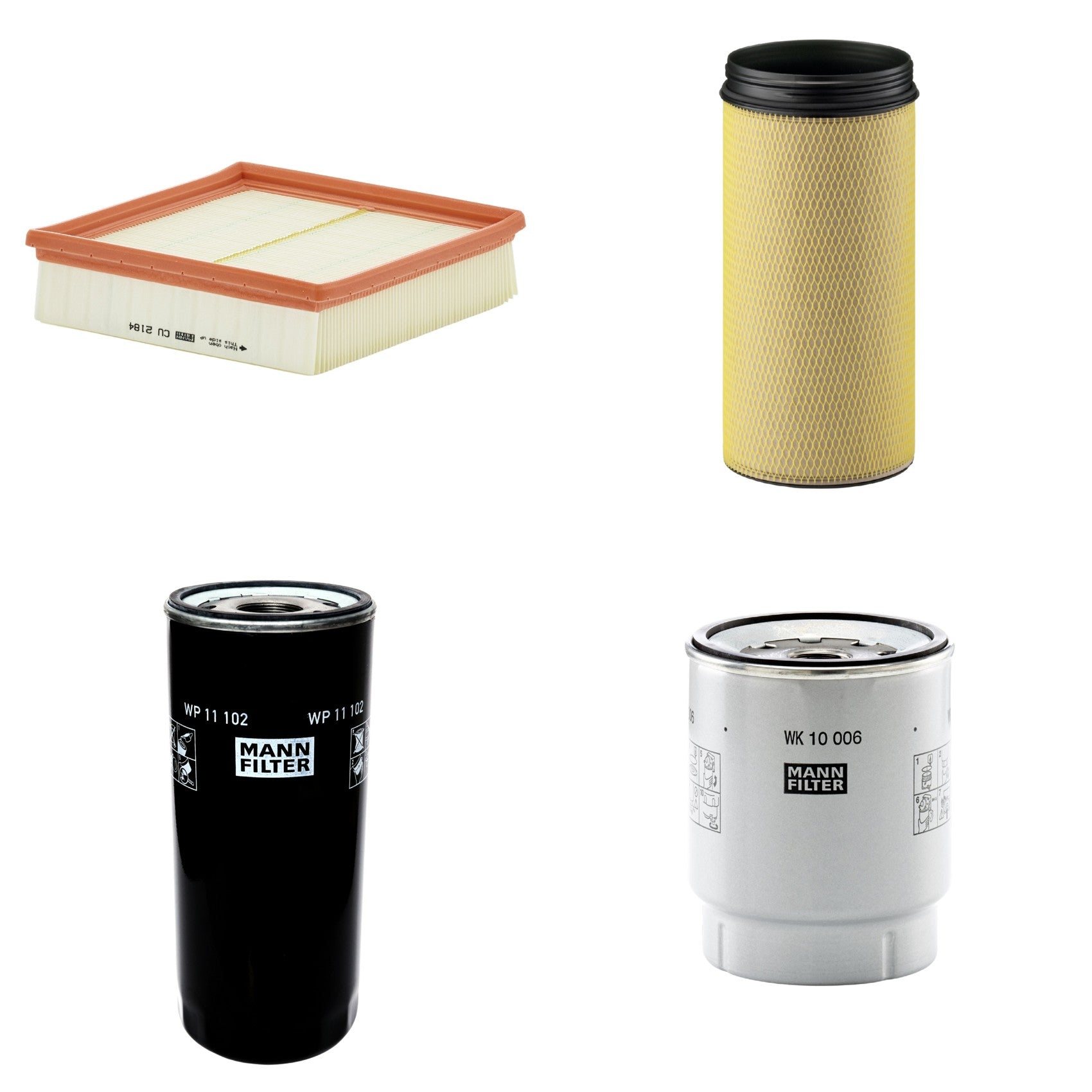 Kit Filtros de Ar Combustível Cabine Ar Condicionado Óleo - Mann-Filter - CF1940 - CU2184 - WK10006z - WP11102 - (1)