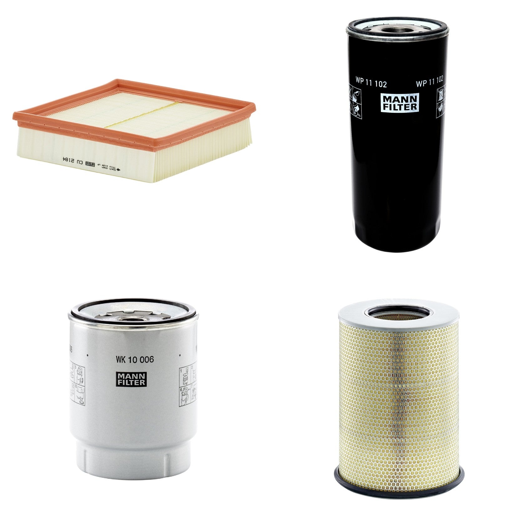 Kit Filtros de Ar Combustível Cabine Ar Condicionado Óleo - Mann-Filter - C311345/1 - CU2184 - WK10006z - WP11102 - (1)