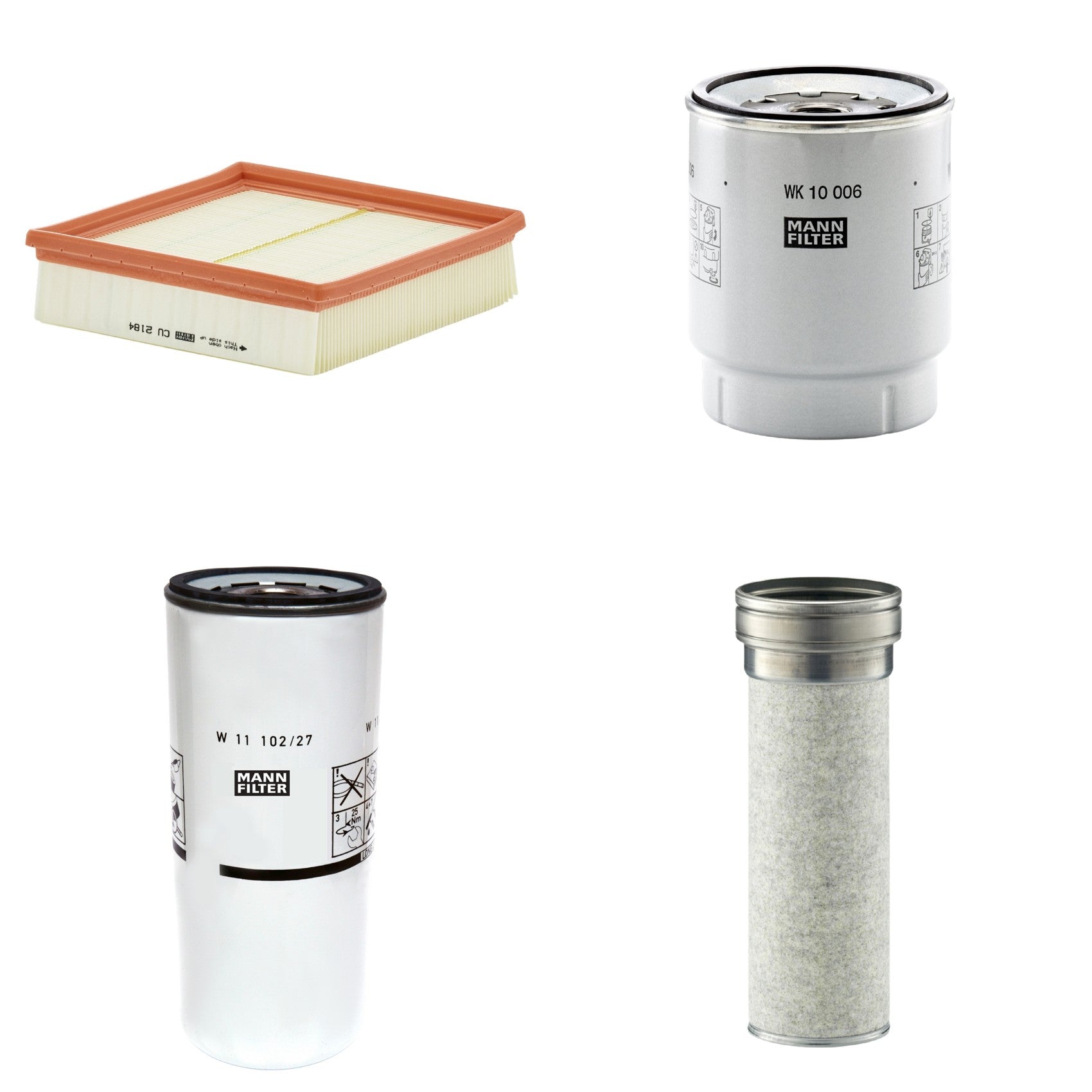 Kit Filtros de Ar Combustível Cabine Ar Condicionado Óleo - Mann-Filter - CF1510/1 - CU2184 - W11102/27 - WK10006z - (1)