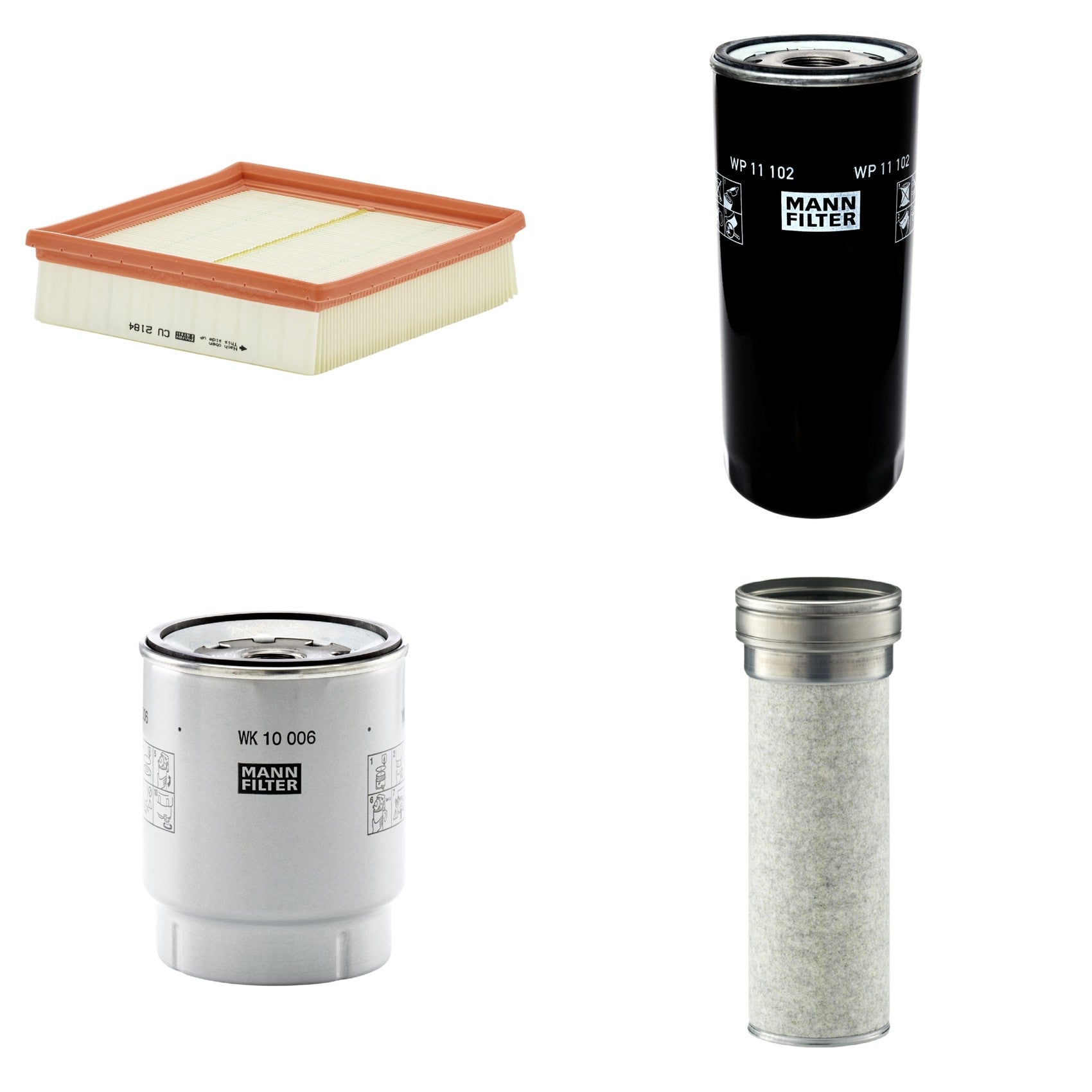 Kit Filtros de Ar Combustível Cabine Ar Condicionado Óleo - Mann-Filter - CF1510/1 - CU2184 - WK10006z - WP11102 - (1)