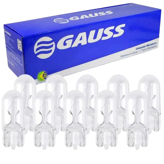Jogo 10 Lâmpadas Pingão W3w 12v - Gauss - GL2821 - (1)
