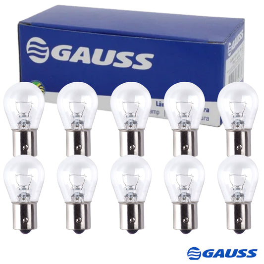 Kit 10 Lâmpadas 1 Polo 12V 21W BA15S Lanterna Freio Pisca - Gauss - GL1141 - (1)