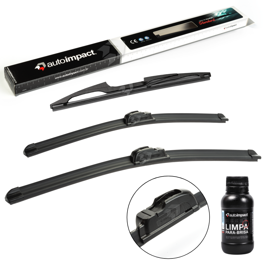 Kit de Palhetas do Limpador do Parabrisa e Traseira - Autoimpact - PA26 / PA19 / TR11 - (1)