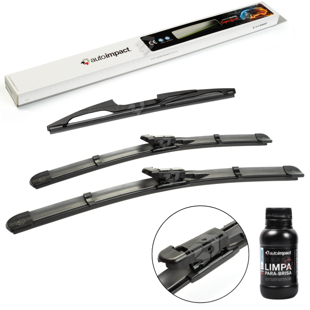 Kit de Palhetas do Limpador do Parabrisa e Traseira - Autoimpact - PB22 / PB18 / TR12 - (1)