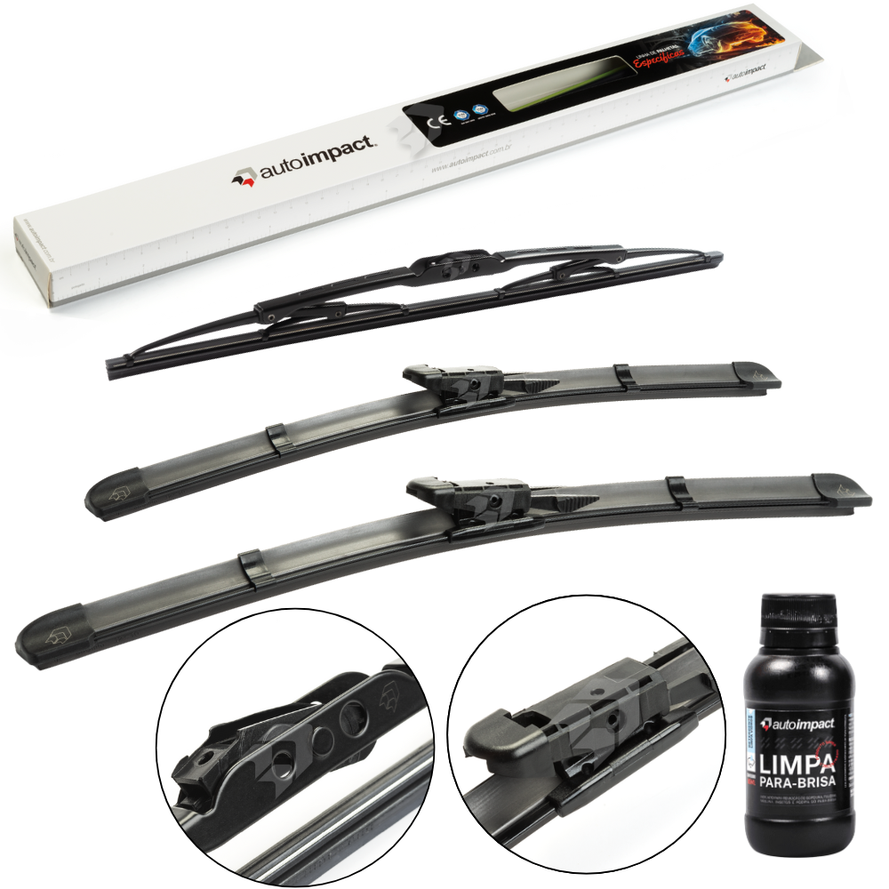 Kit de Palhetas do Limpador do Parabrisa e Traseira - Autoimpact - PB24 / PB20 / PU14 - (1)