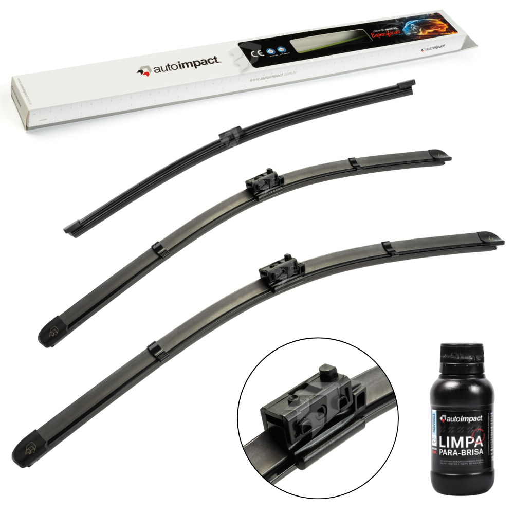 Kit de Palhetas do Limpador do Parabrisa e Traseira - Autoimpact - PI26 / PI21 / TS12 - (1)