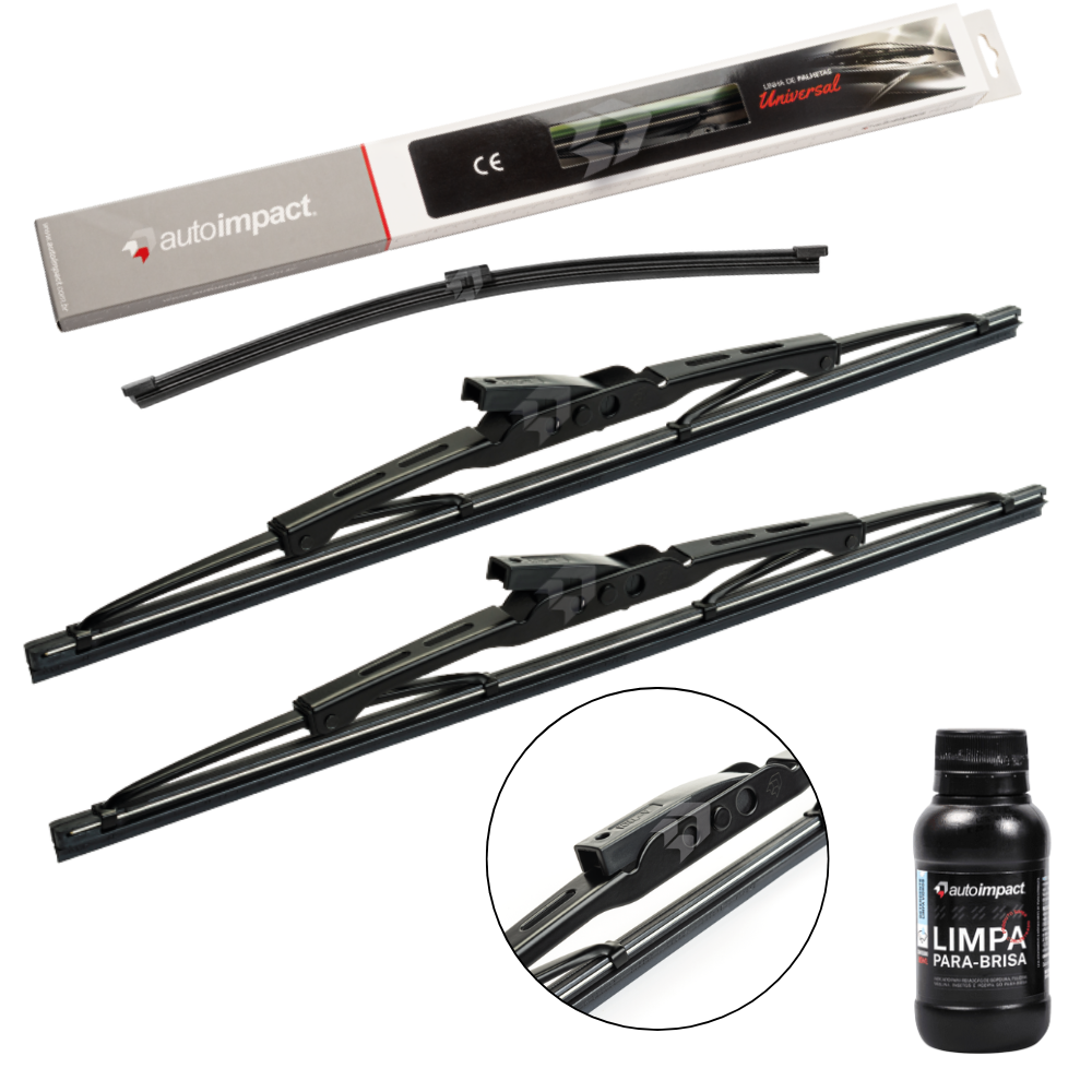 Kit de Palhetas do Limpador do Parabrisa e Traseira - Autoimpact - PU16 / TS12 - (1)