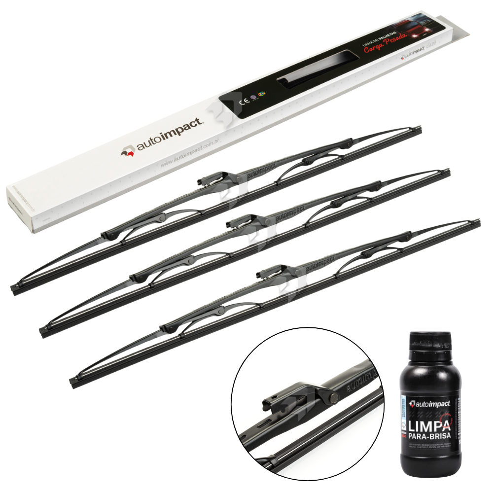 Kit 3 Palhetas Limpador Parabrisa Dianteira Carga Pesada 20" - Autoimpact - CA20 - (1)