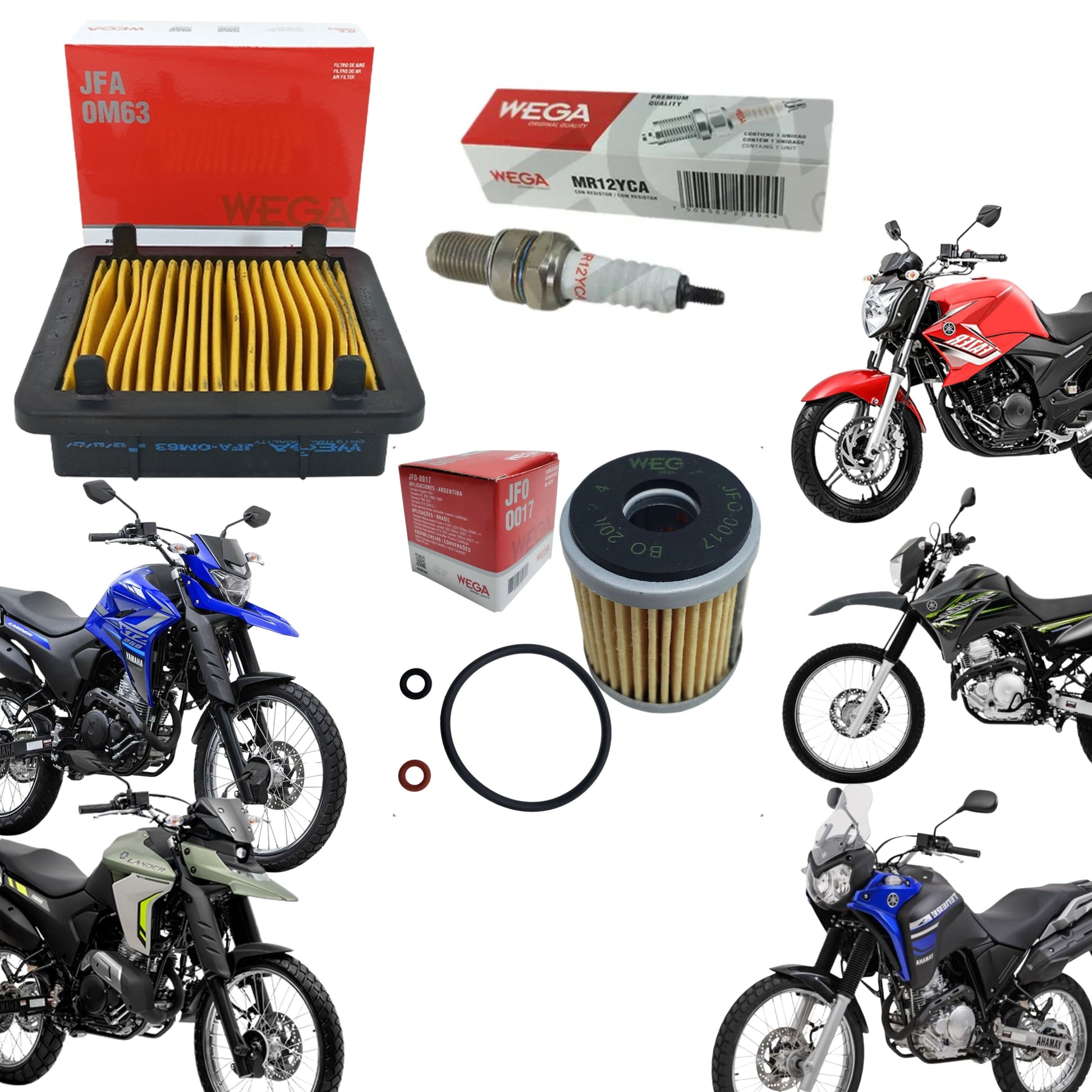 Kit Filtro Ar Combustível e Vela Fazer 250 16/17 Lander Teneré 250 após 2016 - Wega - (1)