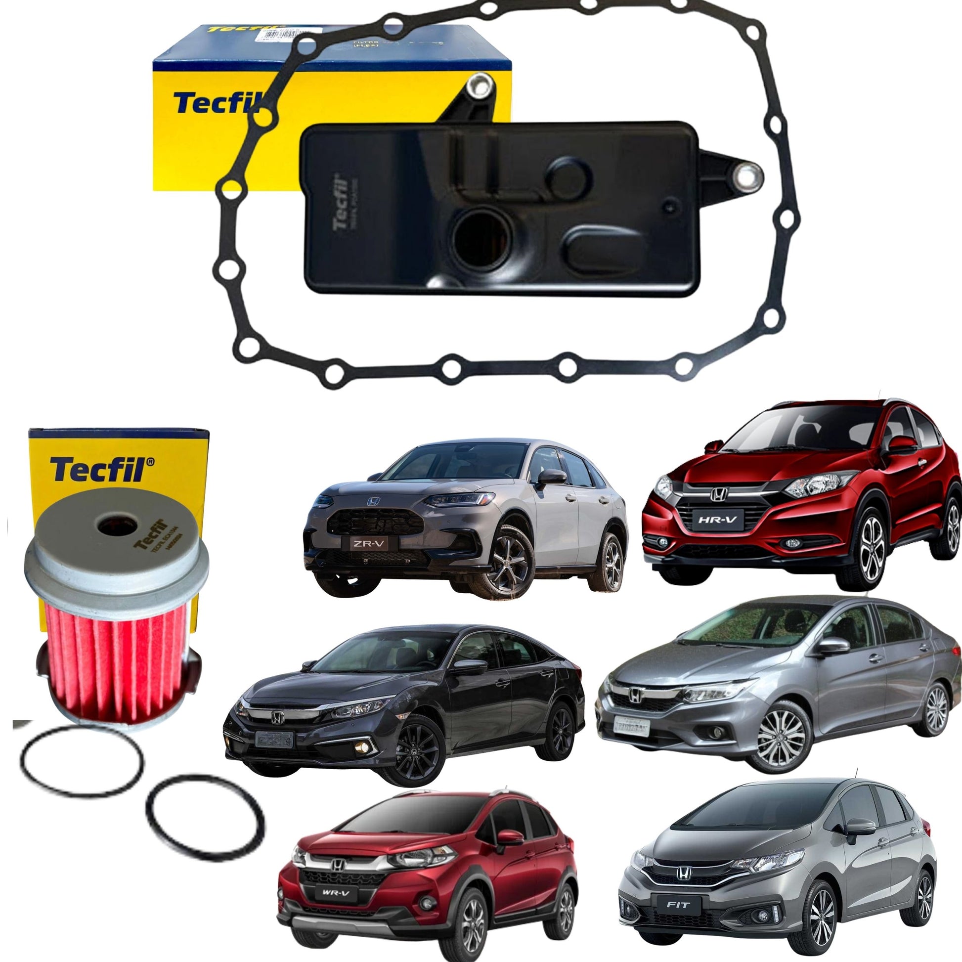 Kit Filtros De Câmbio Automático Honda Fit Civic Hrv CVT Hcf-2 - Tecfil - ECA1544 / FCA1592 - (1)