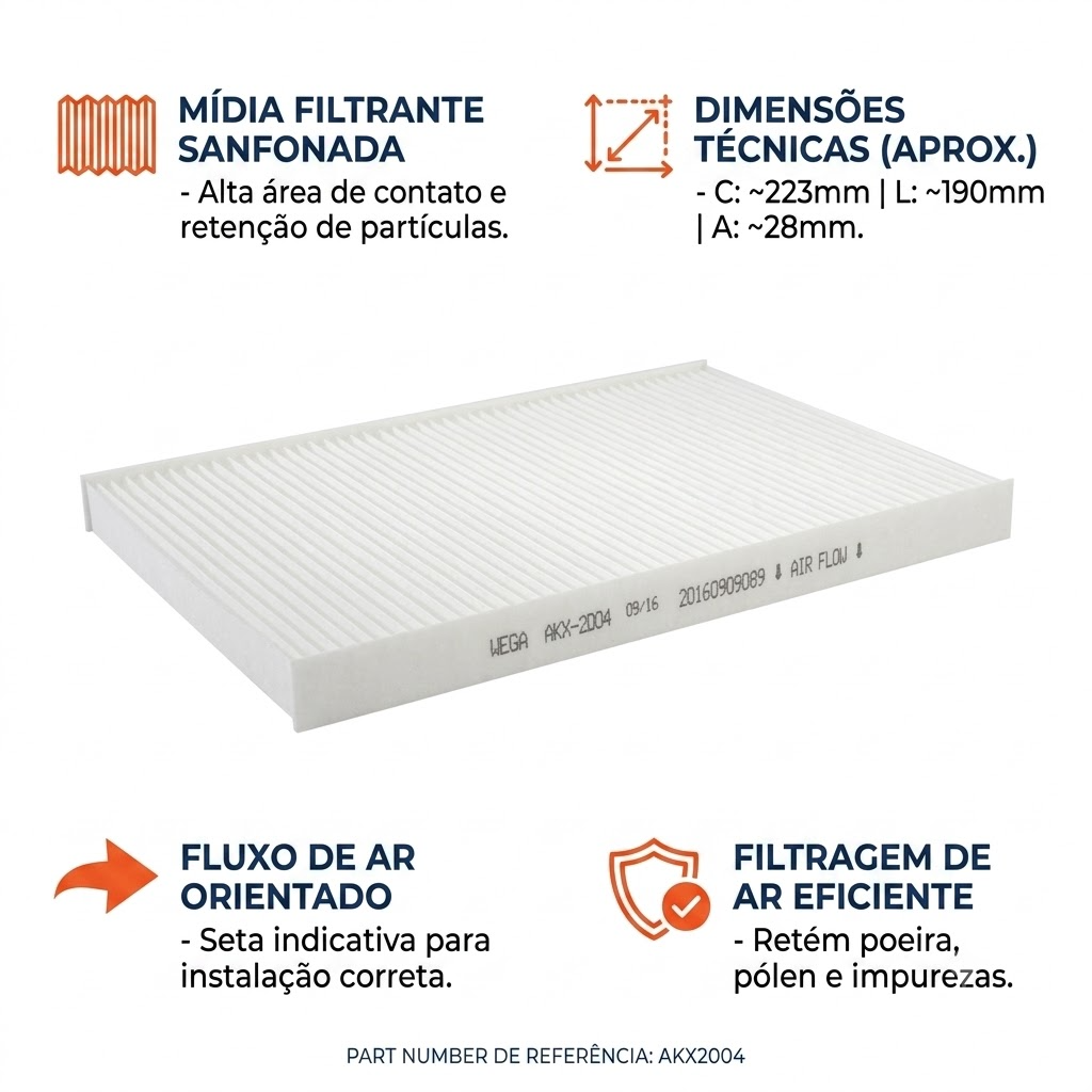 Filtro de Ar da Cabine para Hyundai I30 e I30 CW - Wega - AKX-2004 - (3)