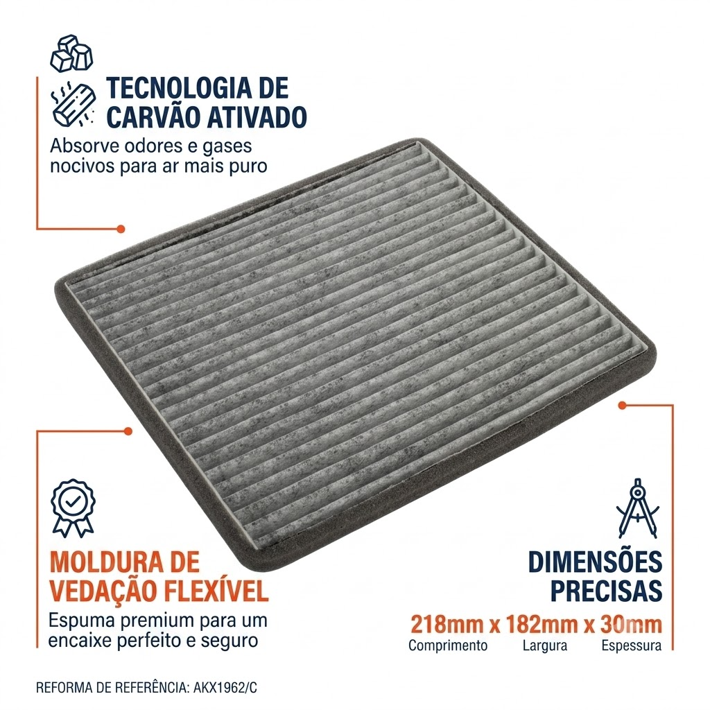 FIltro de Ar Condicionado Cabine com Carvão Ativado - Wega - AKX-1962/C - (3)