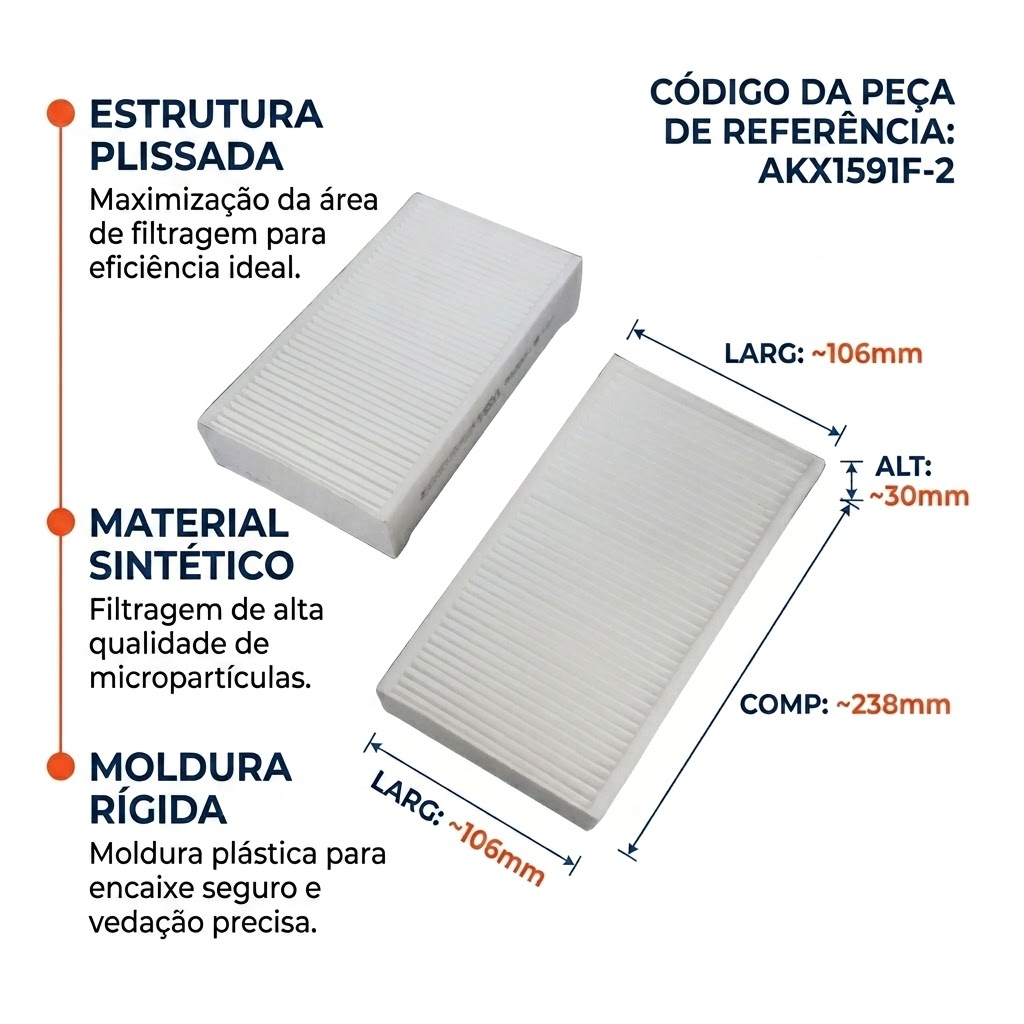 Filtro de Ar da Cabine para BMW X3 e X4 - Wega - AKX-1591F-2 - (2)