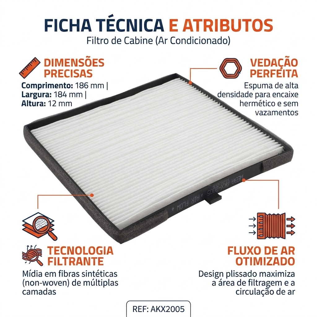 Filtro de Ar da Cabine para KIA Picanto - Wega - AKX-2005 - (4)