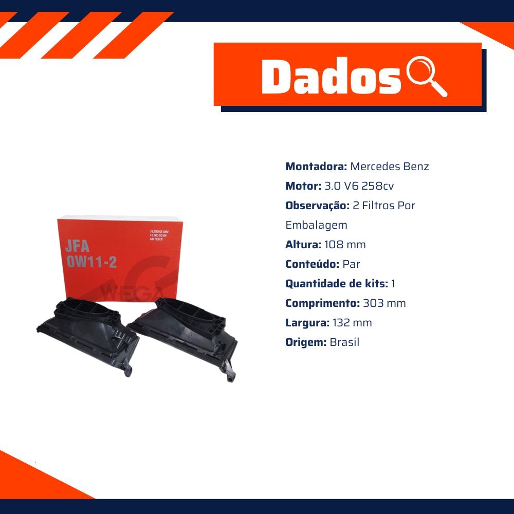 Filtro de Ar do Motor - Wega - JFA-0W11-2 - (3)