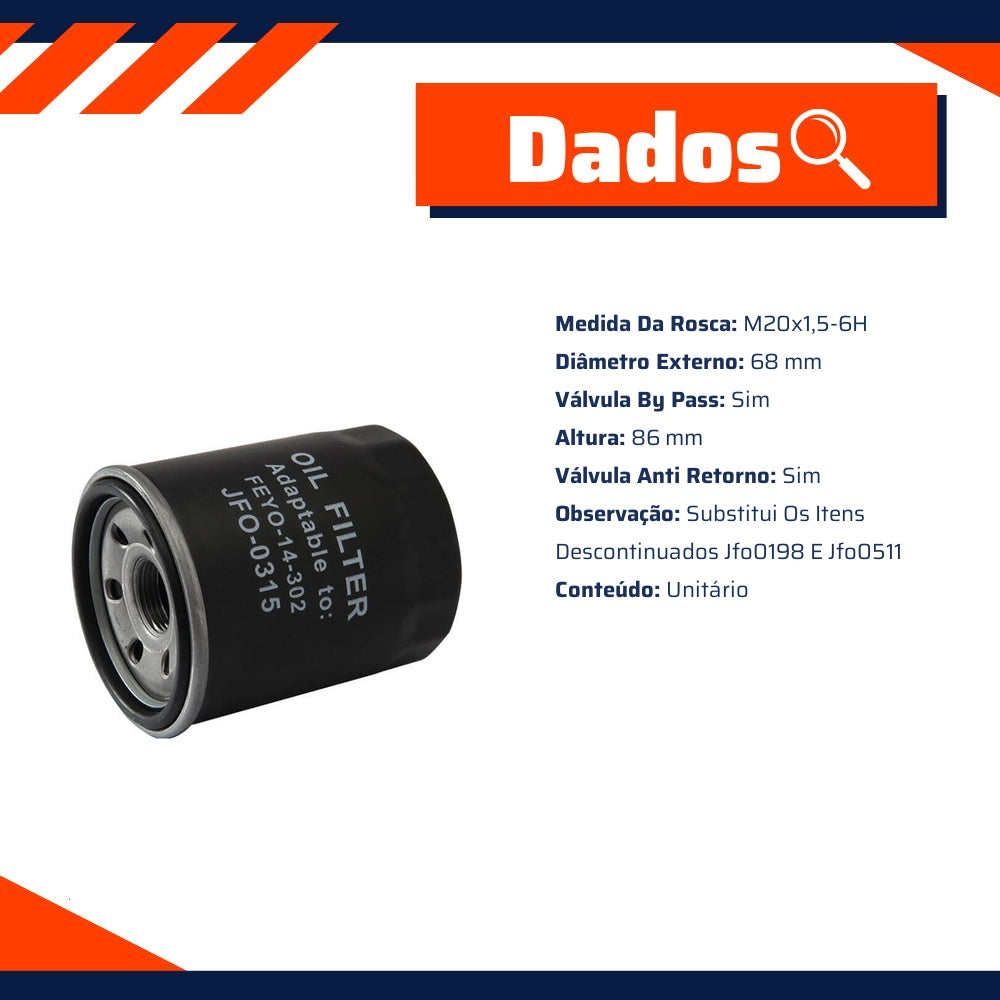 Kit Filtro e 5L Óleo Motor 10W30 Magnatec - Castrol / Wega - 3436554 / JFO-0315 - (15)