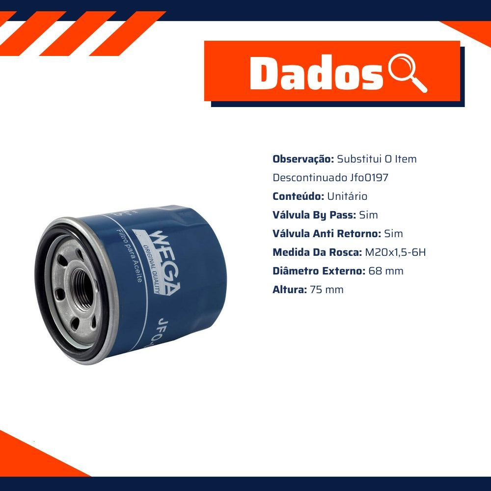 Kit Filtro e 5L Óleo Motor 10W40 GTX - Castrol / Wega - 3436727 / JFO-0H00 - (17)
