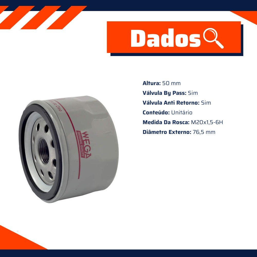 Kit Filtro e 3L Óleo Motor 10W40 GTX - Castrol / Wega - 3436727 / WO-200 - (12)