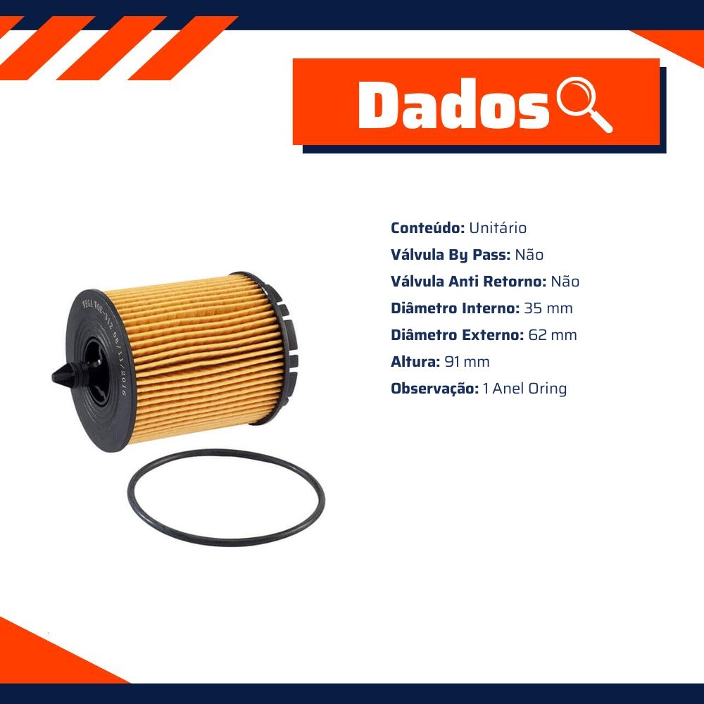 Kit Filtro e 5L Óleo Motor 5W30 GTX - Castrol / Wega - 3435995 / WOE-312 - (10)