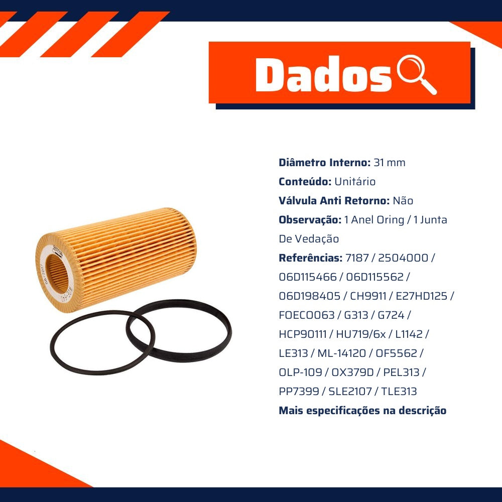 Kit Filtro e 7L Óleo Motor 5W40 Magnatec - Castrol / Wega - 3438139 / WOE-640 - (10)